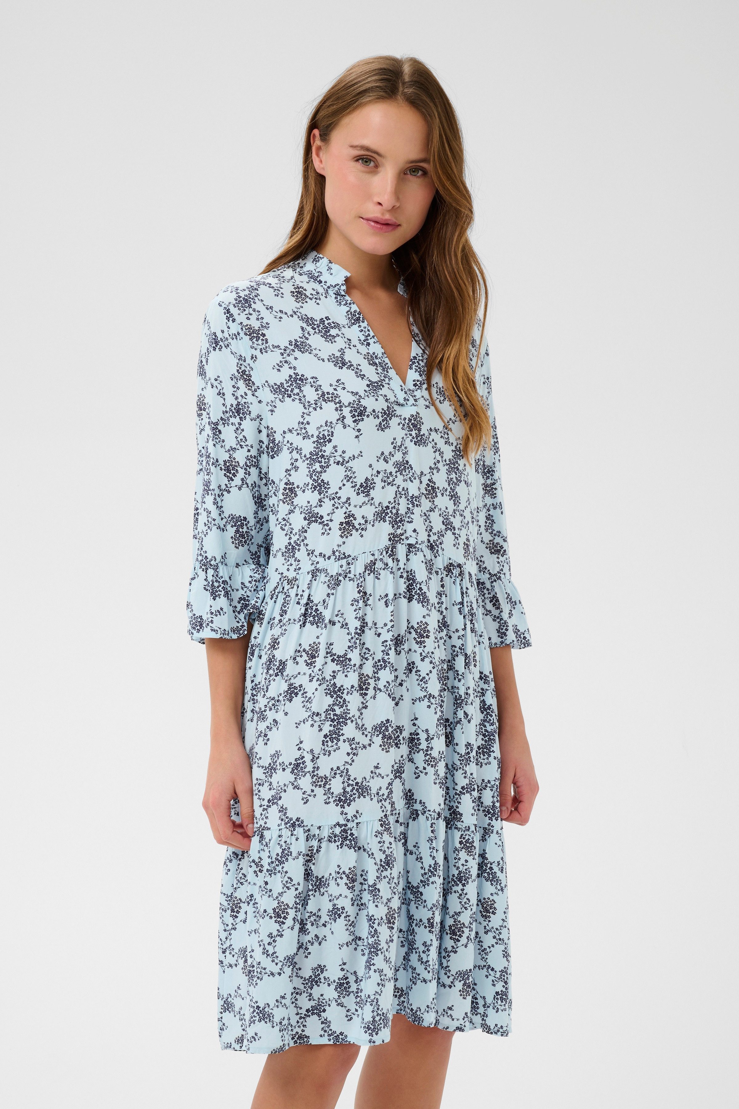 Saint Tropez Blusenkleid EdaSZ Dress Sommerkleid, Tunikakleid mit Volant un günstig online kaufen