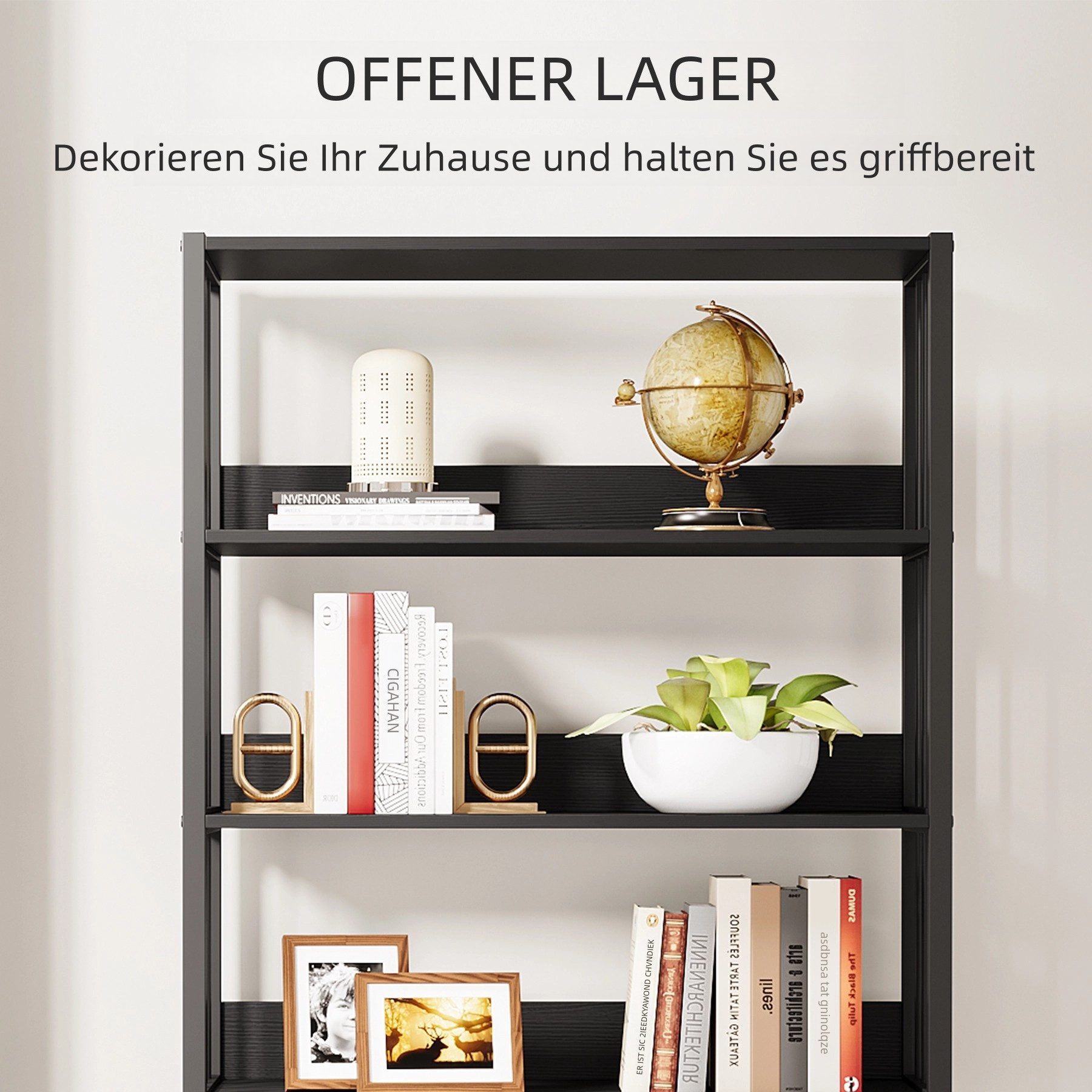Tribesigns Bücherregal Standregal, Leiterregal mit 6 Ebenen für Wohnzimmer, einfacher Aufbau