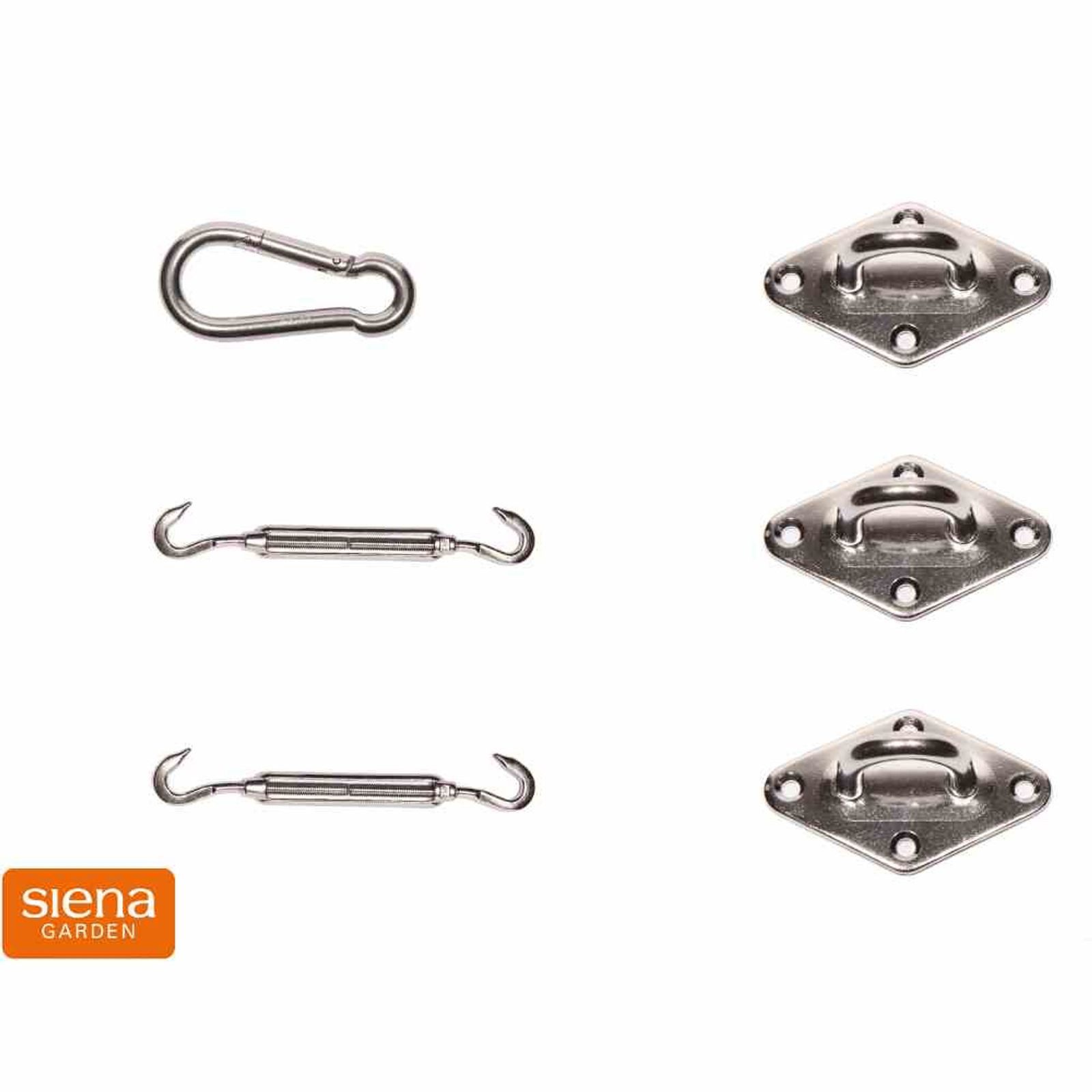 Siena Garden Sonnensegel Solino Zubehör Set für 3-eckige Sonnensegel
