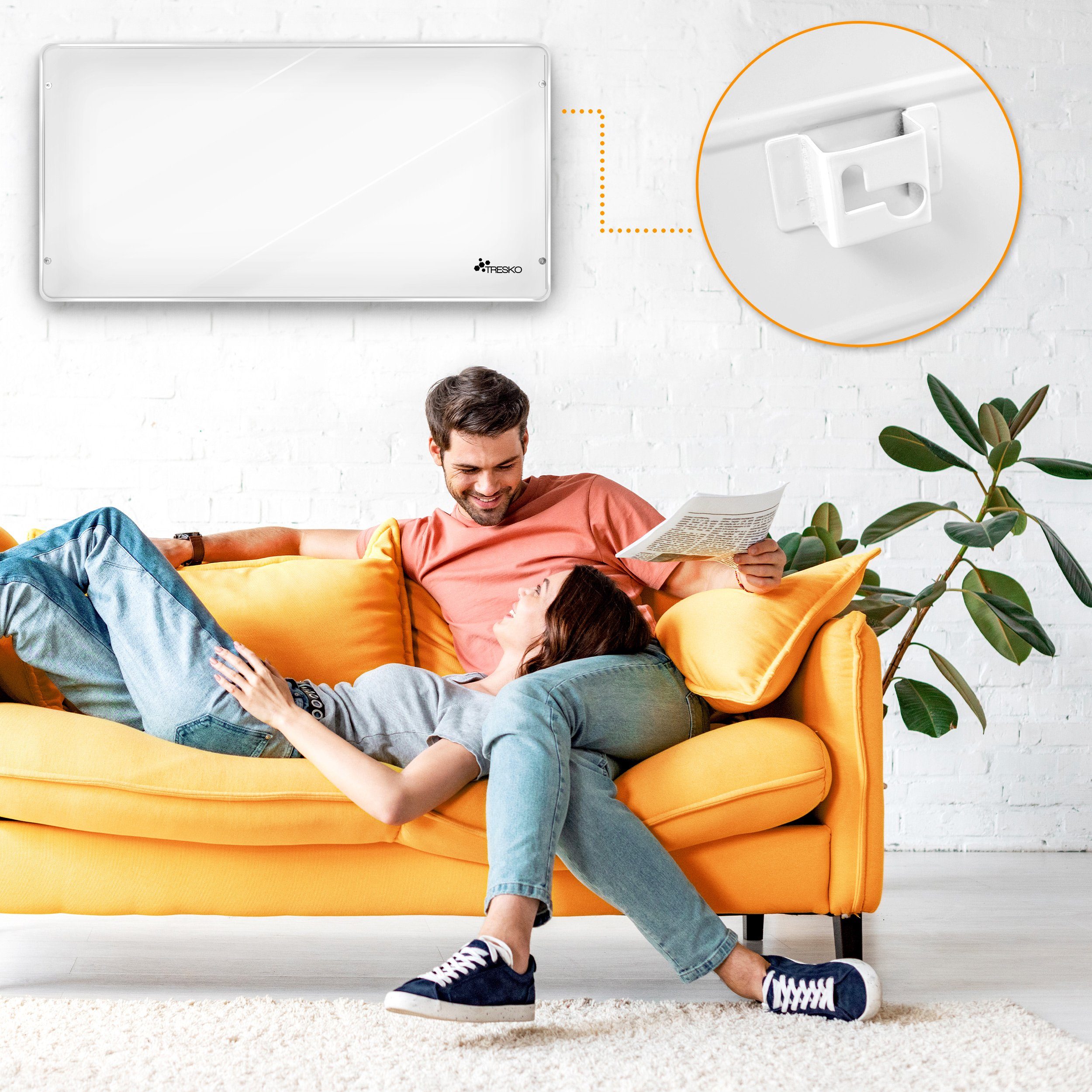 TRESKO Infrarotheizung TRESKO® Elektroheizung Wandheizung Glaskonvektor günstig online kaufen