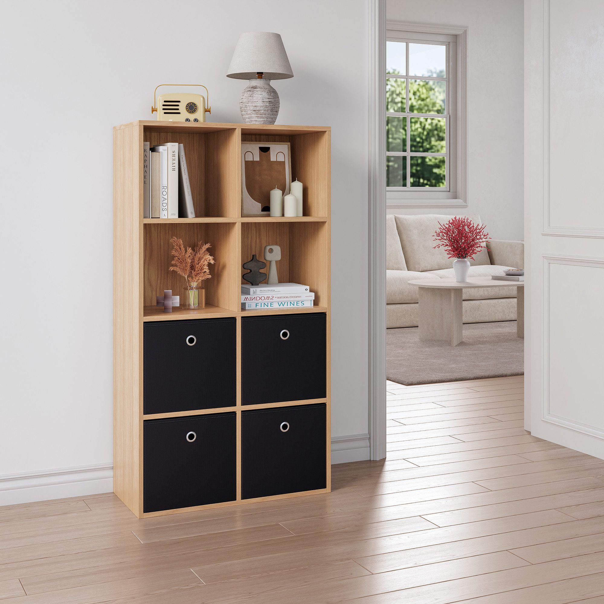 en.casa Faltbox (10 St), Virrat 10er Set Aufbewahrungsbox 30x30x28cm Schwarz