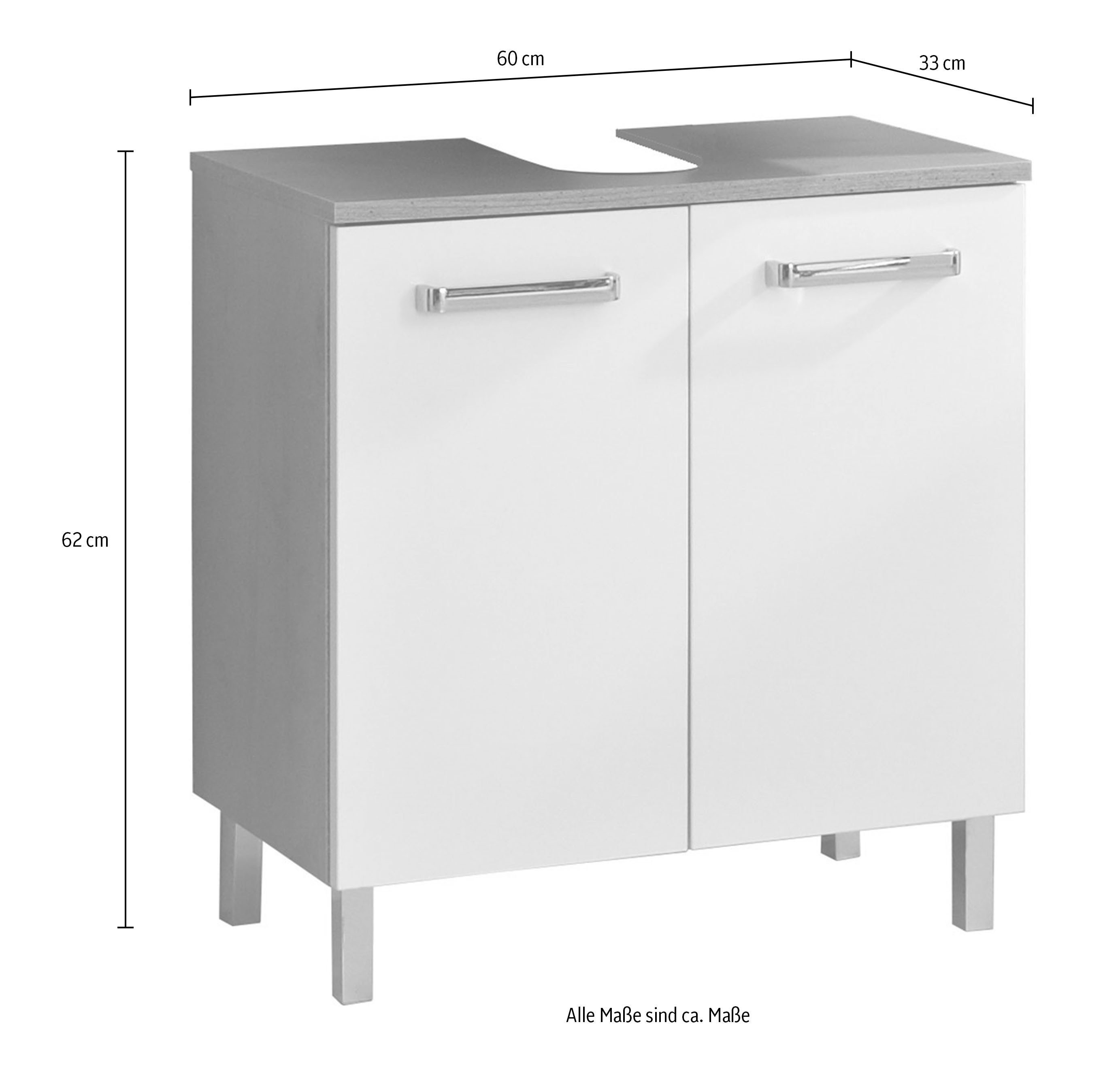 Saphir Waschbeckenunterschrank mit Siphonausschnitt – Bild 4 von 4