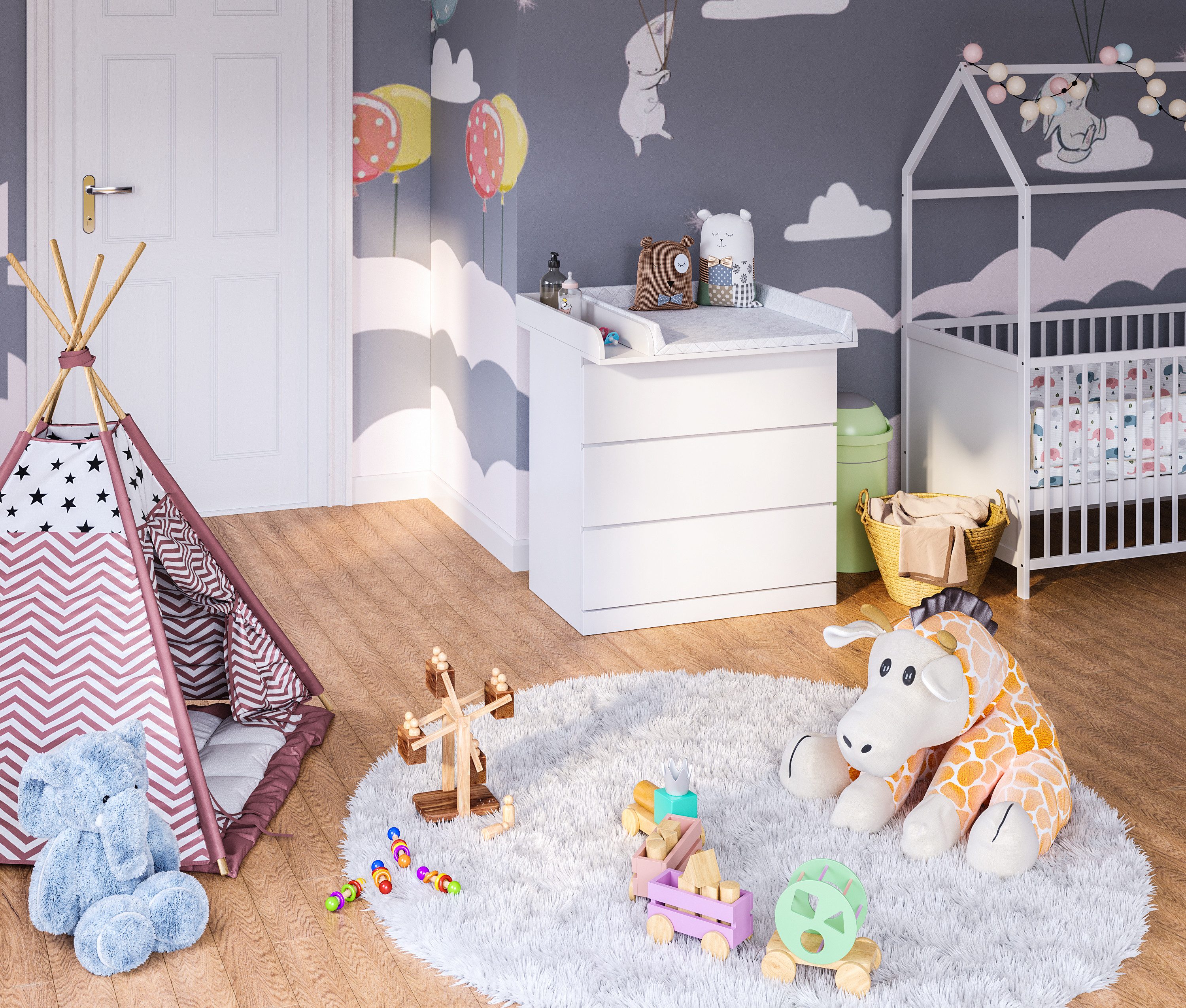 Bellabino Wickelaufsatz Oti, für IKEA Kommode Malm, Hemnes, Nordli, mit Tre günstig online kaufen