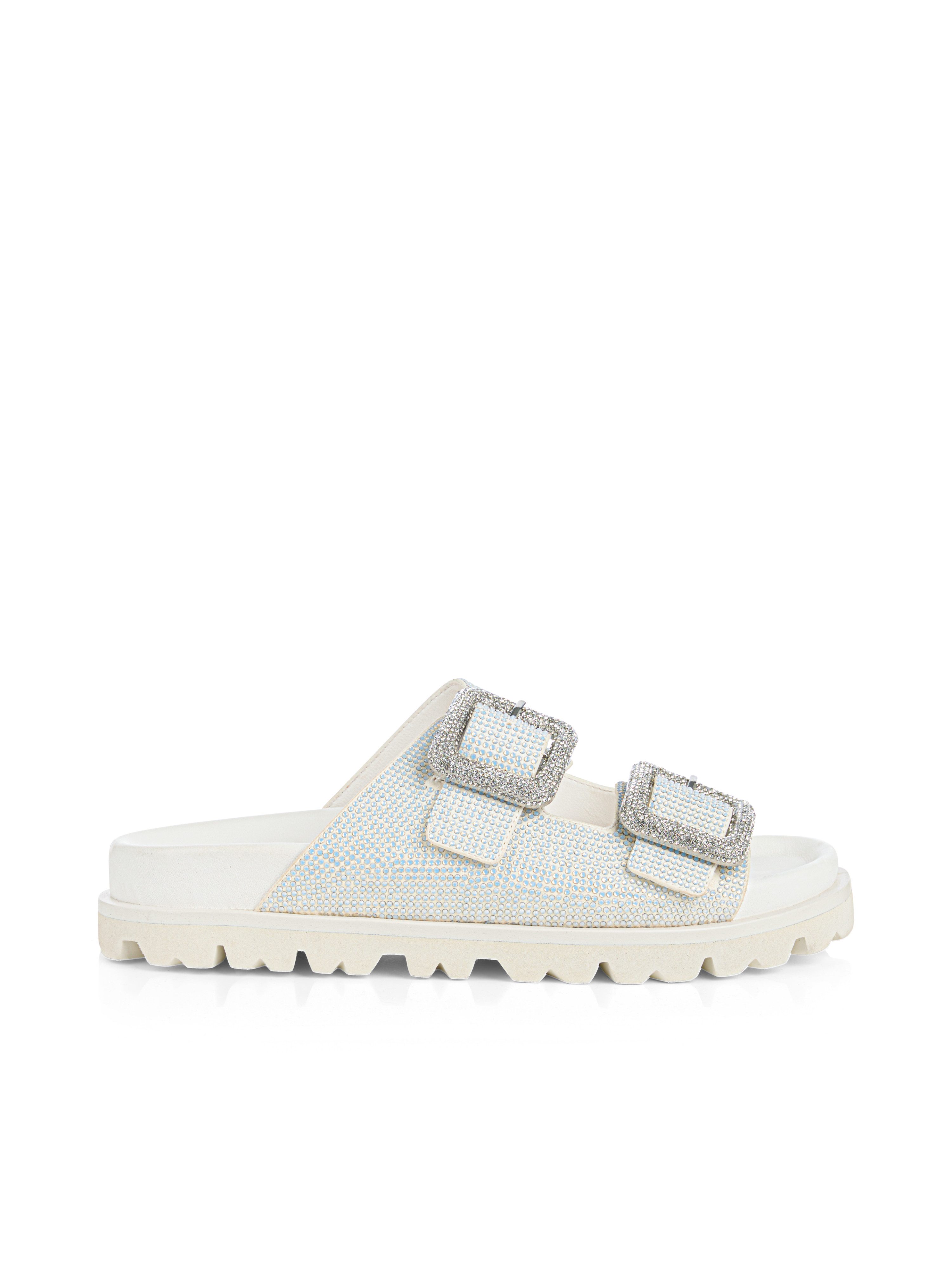 Marc Cain Sports Desert Fiesta Pantolette Sommerschuh, Schlupfschuh, Flats mit funkelnden Schmucksteinen
