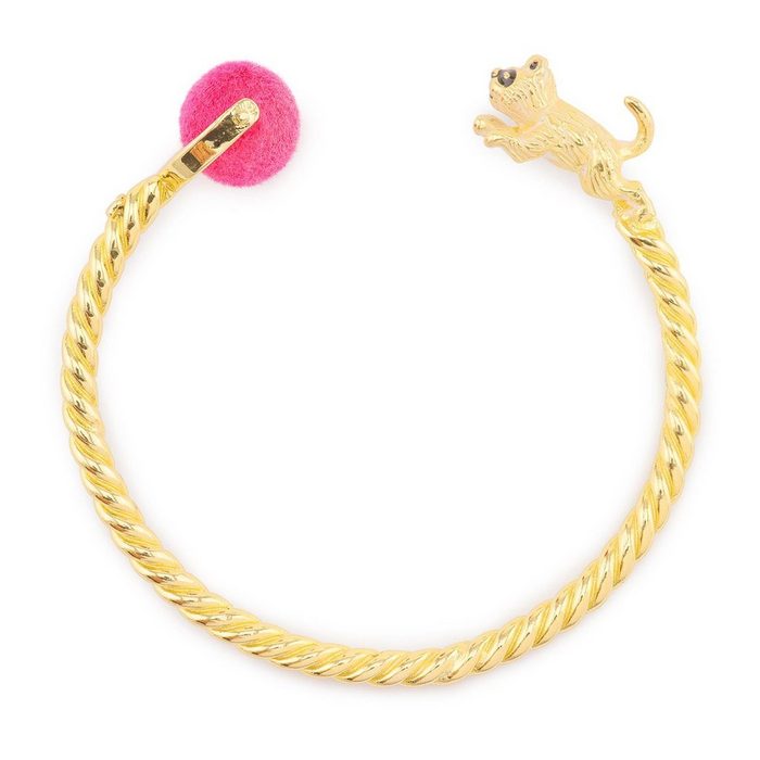 Monkimau Armreif Damen Katzen Armband vergoldet (Packung)