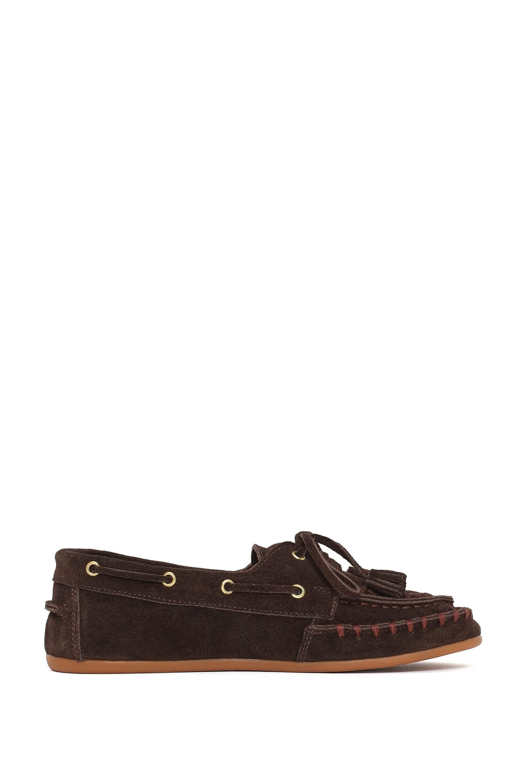 Derimod Loafer aus Veloursleder Loafer Echtes Leder, Slip-On-Stil, Textilfutter, TPU-Sohle