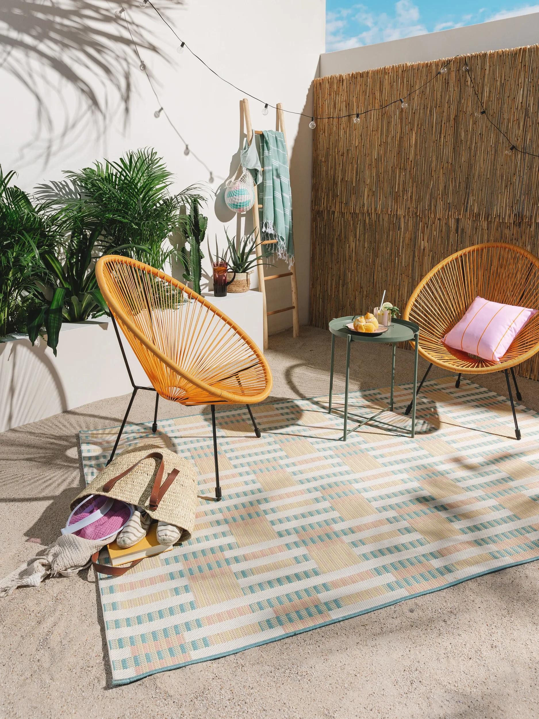 benuta Outdoorteppich Candy, rechteckig, Höhe: 5 mm, In- & Outdoorteppich, Robust für Garten, Terrasse, Balkon, Küche