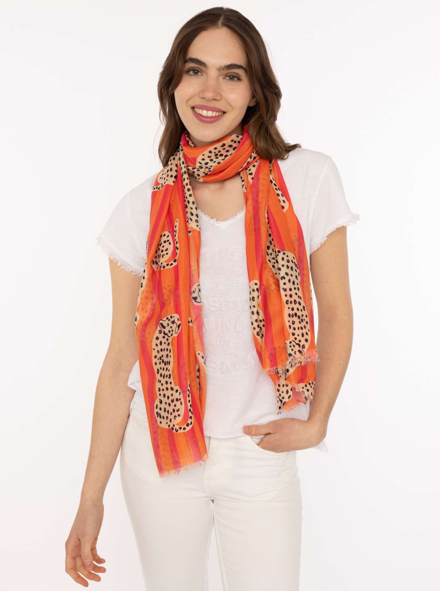 Zwillingsherz Schal "Leopard", (1-St), Leoparden Muster, leichter Stoff