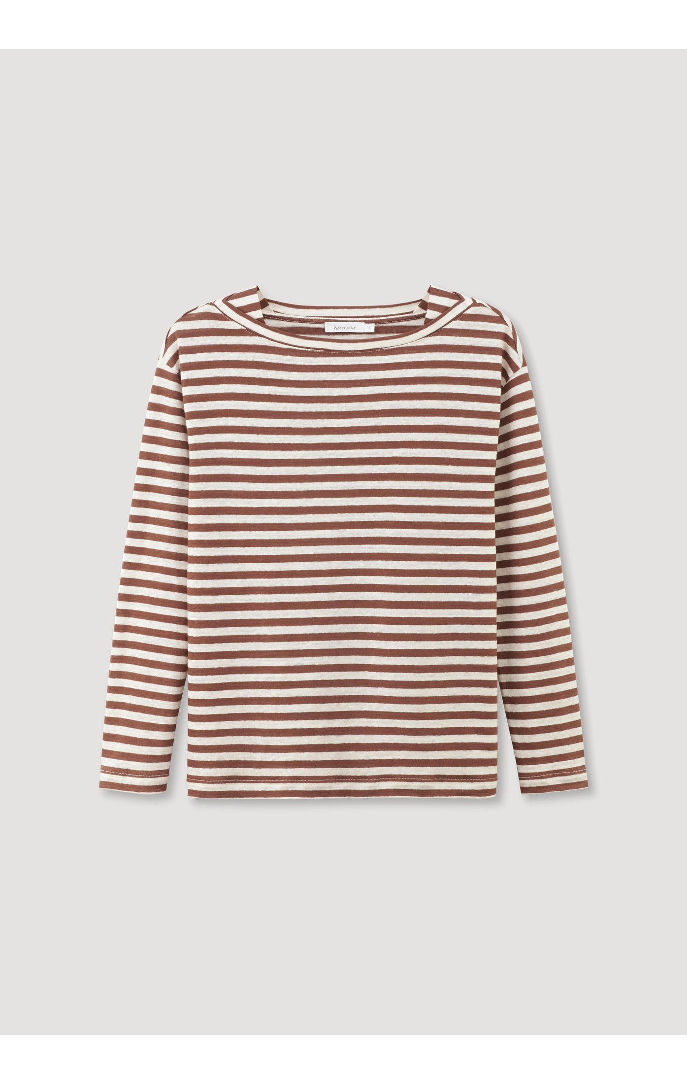 Hessnatur T-Shirt Langarm aus reinem Leinen (1-tlg)