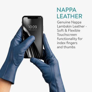 Navaris Lederhandschuhe Touchscreen Nappa Lederhandschuhe für Damen - Leder Handschuhe aus