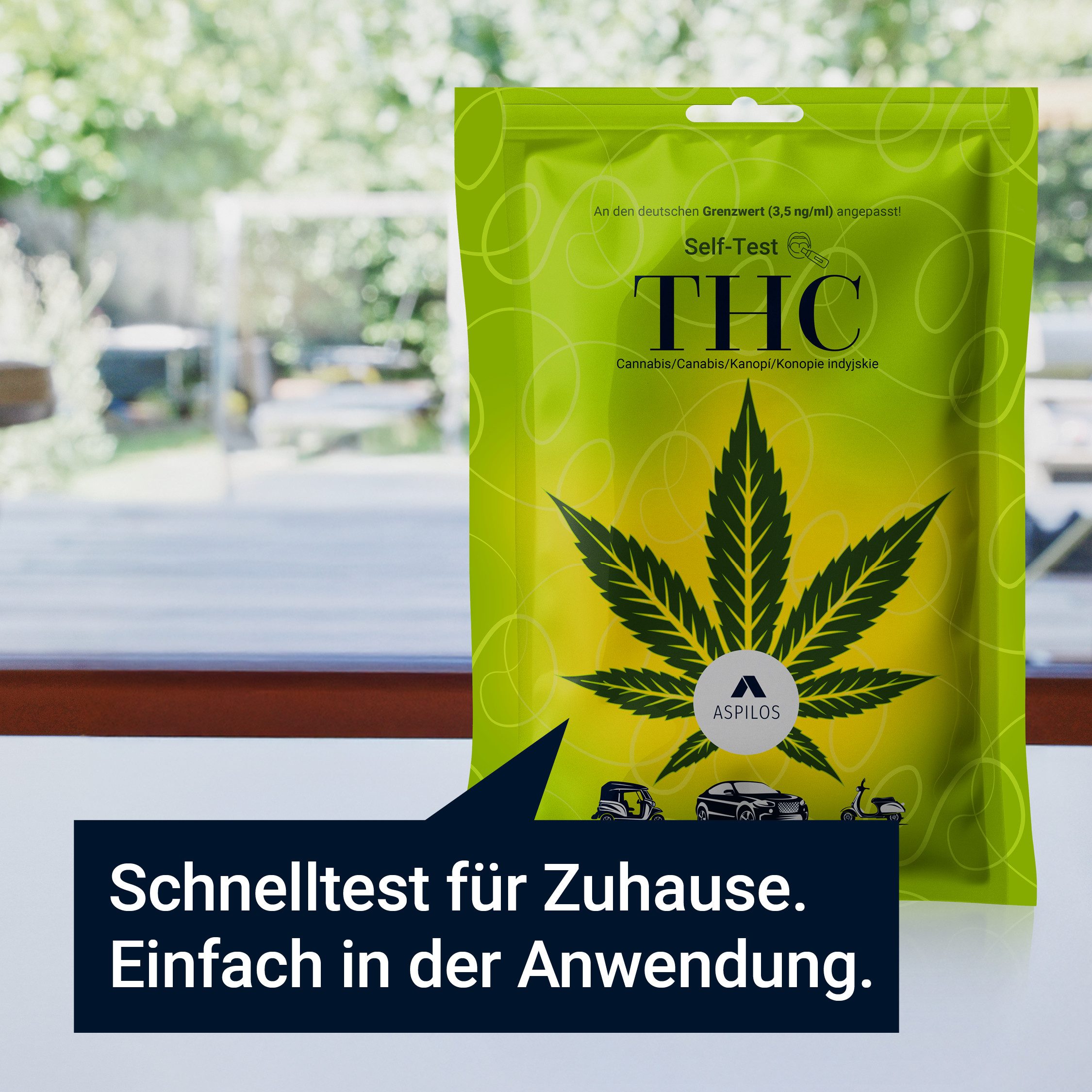 ASPILOS Drogen-Schnelltest THC Selbsttest für Zuhause in 5 Minuten - Cannabis Speicheltest, 1-tlg., selbst durchführbar im Mundraum, THC-Spiegel, Schnelltest, ohne medizinischen Vorkenntnisse