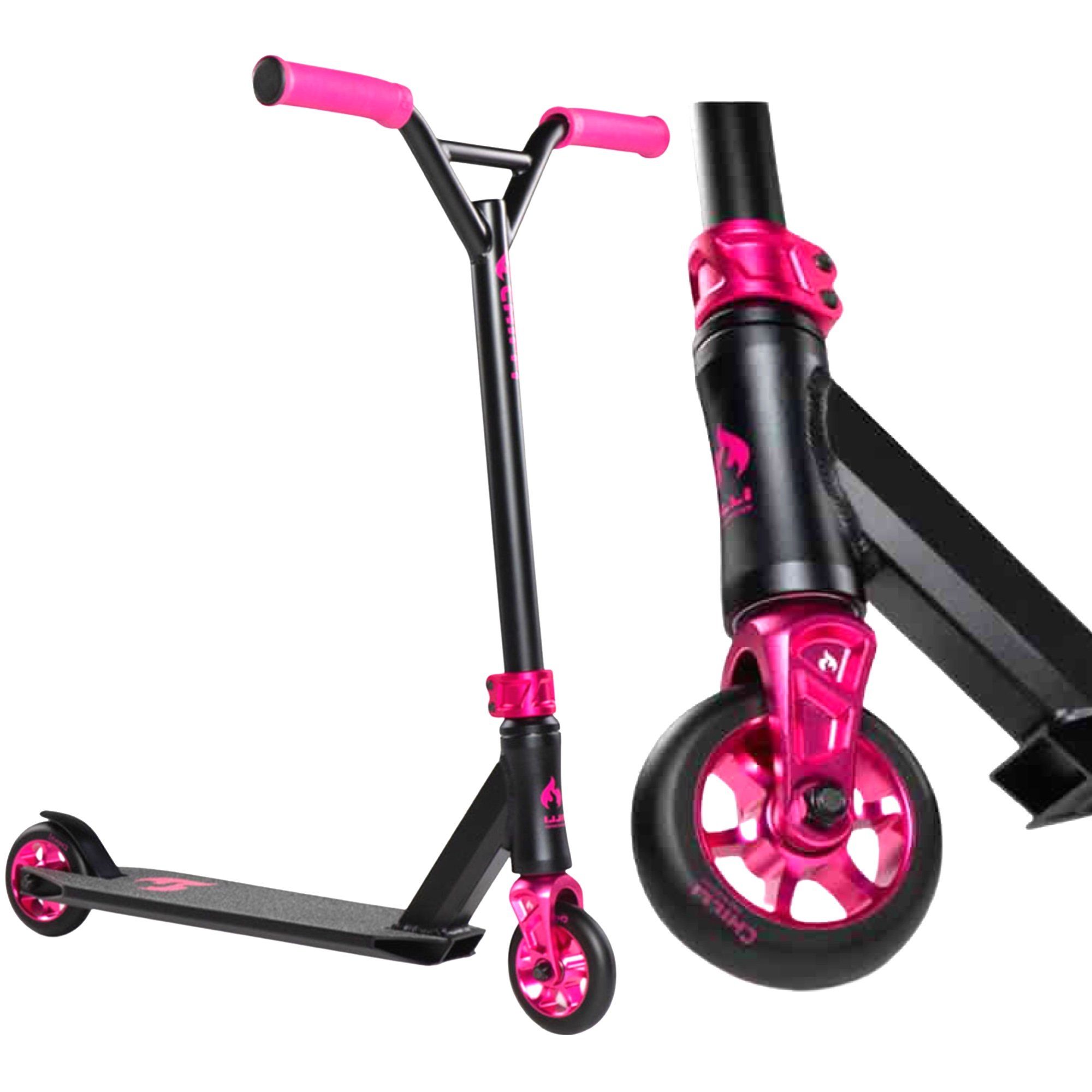 Chilli Stuntscooter Chilli Pro 3000 Klein Kinder Stunt-Scooter H=72cm Pink/Schwarz