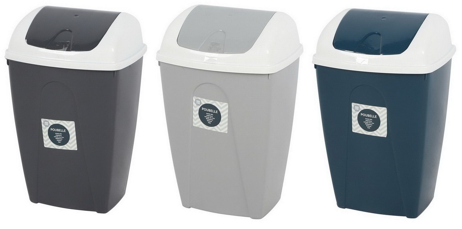 Urban Living Kosmetikeimer 10 Liter Abfalleimer Müll-Eimer Badeimer, mit Schwenkdeckel Schwingdeckel