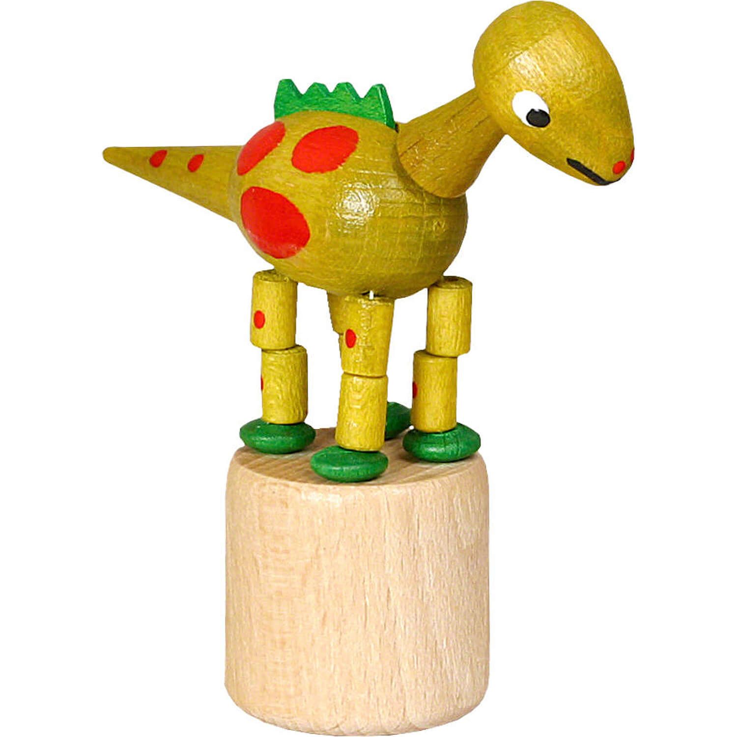 Jan Stephani Erzgebirgische Volkskunst Dekofigur Wackeltier Dinosaurier gelb (8,5cm) von Jan Stephani