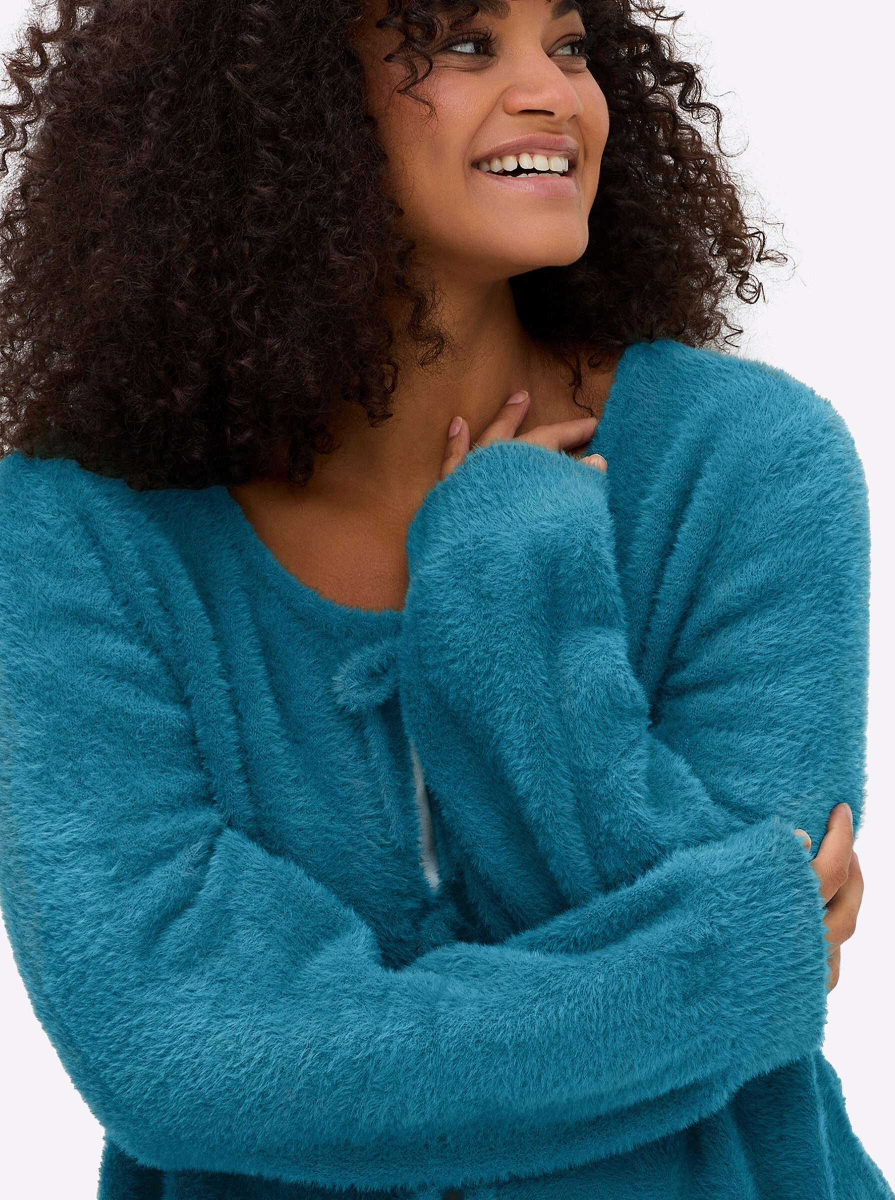 Sheego Strickpullover Strickjacke Langarm Jersey
