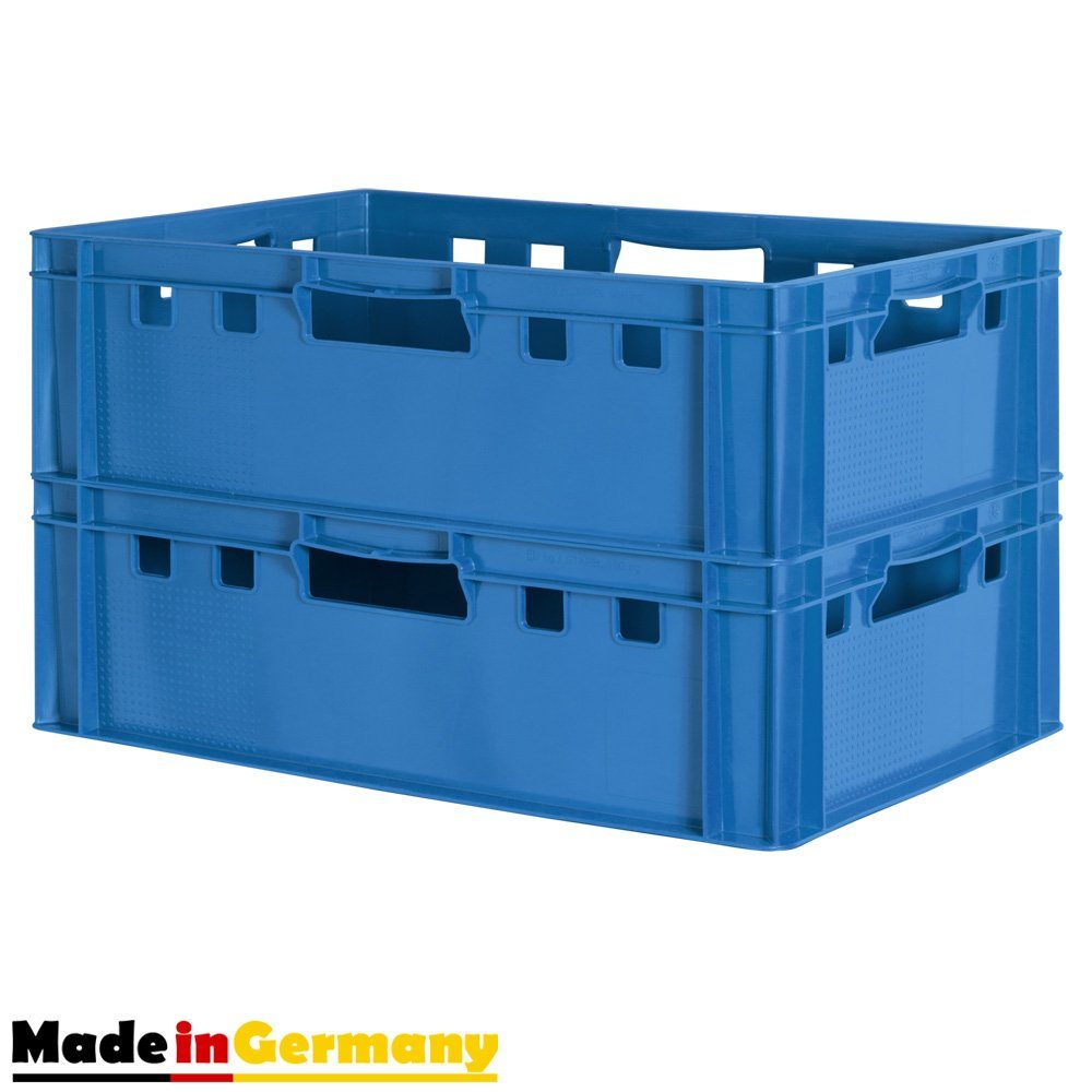 Kingpower Allzweckkiste Fleischkiste Stapelkiste E2 Fleischerkiste Eurobox Metzgerkiste Blau (2 St)