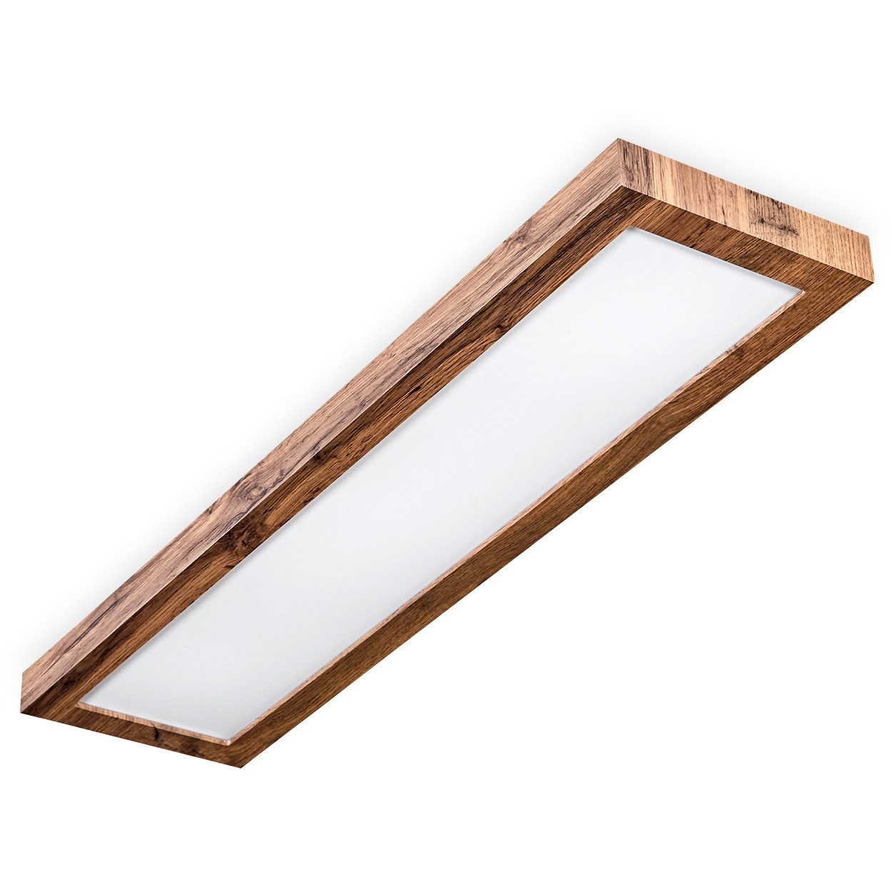 hofstein Deckenleuchte Deckenpanel aus Metall/Kunststoff/MDF in Schwarz/Hol günstig online kaufen