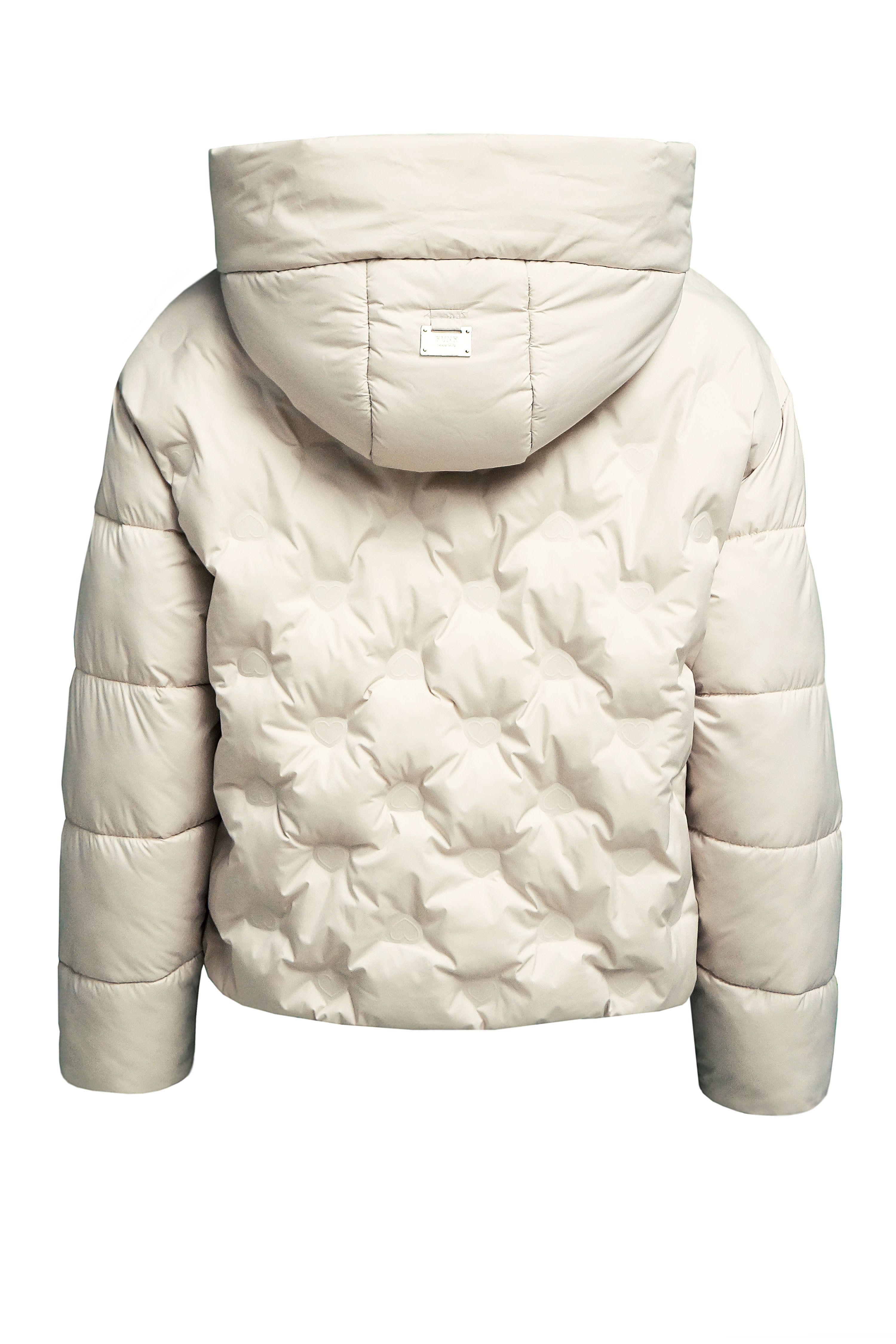 FUNK since 1776 Steppjacke weite Steppjacke mit stylischen Herzprints und Kapuze