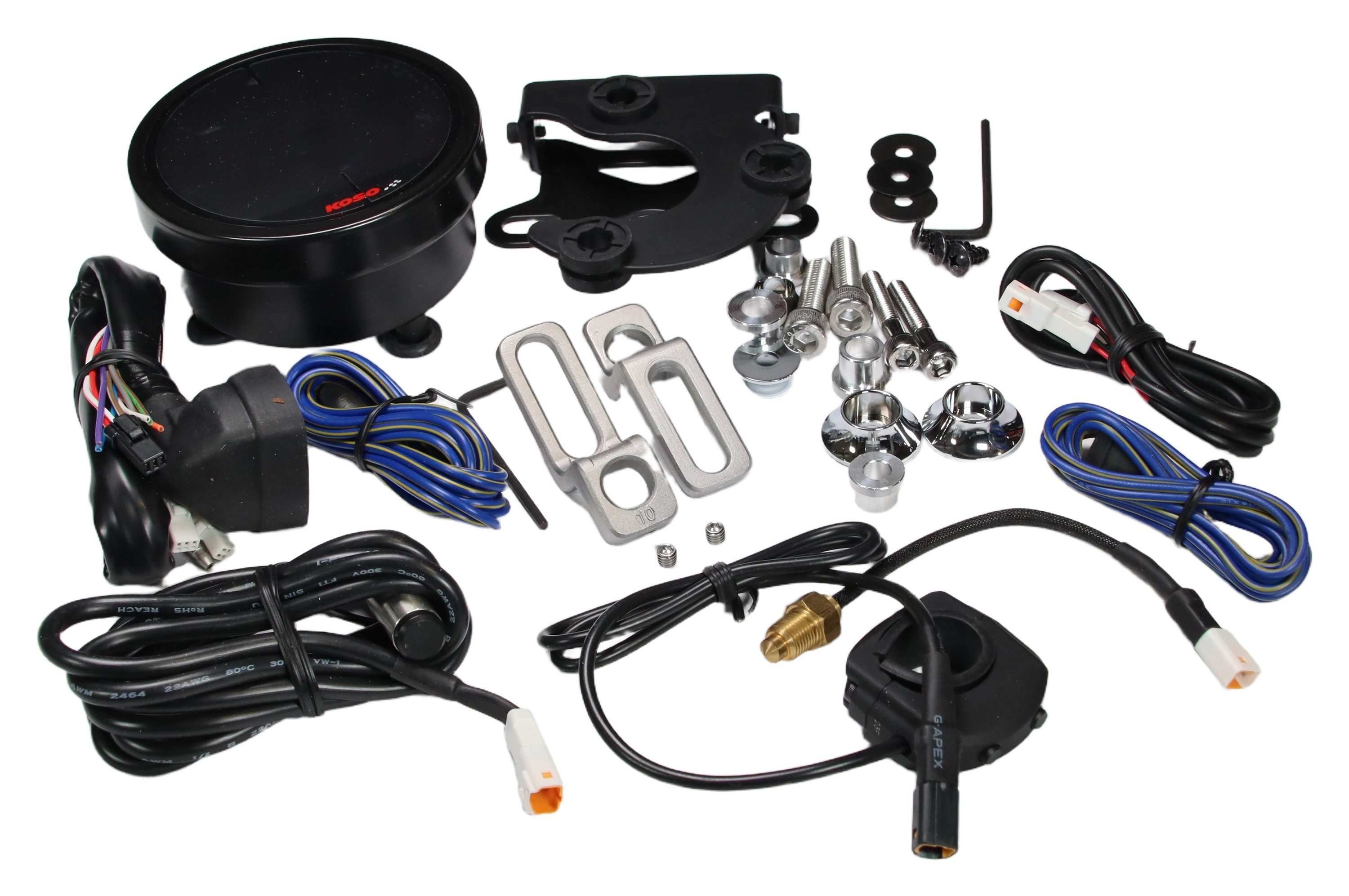 Koso Tachometer DL-04 unlimited 360 km/h Drehzahl 15.000 U/min 250 °C 8,0-18,0 V