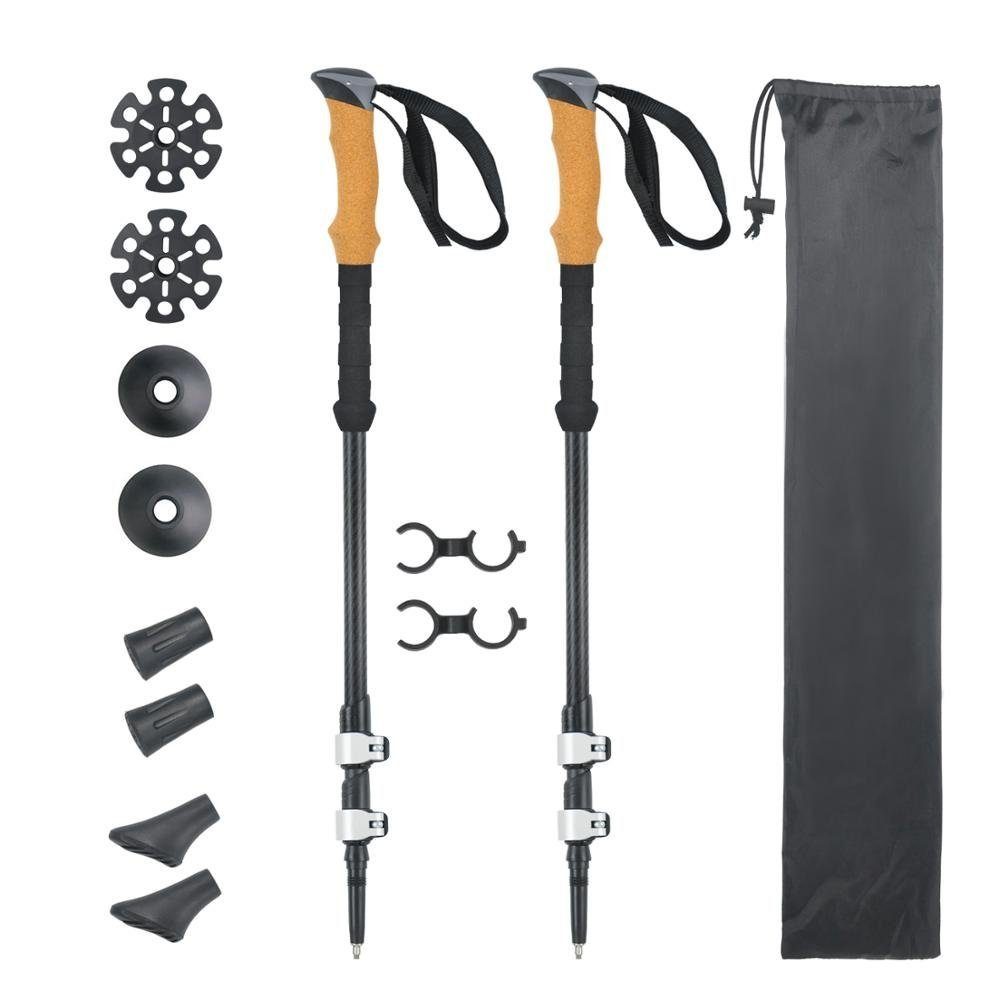 cwonlineshop Nordic-Walking-Stöcke 2 Stk Wanderstöcke Damen und Herren Wanderstöcke Antischock Teleskop (Packung-Set, 1 St., Packung), Verstellbare Länge,Ultraleicht und widerstandsfähig,Alu