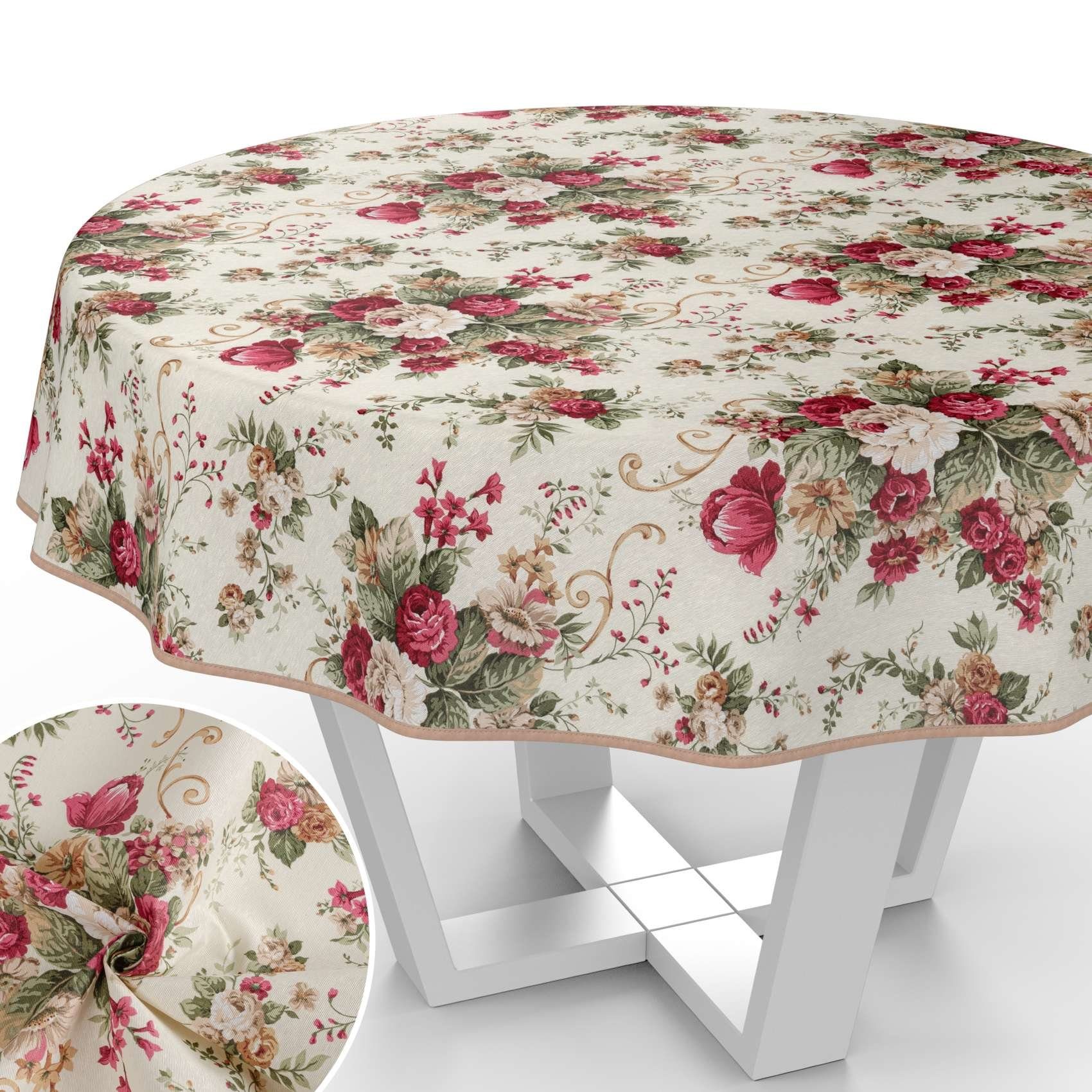 ANRO Tischdecke mit Blumen Botanik aus Stoff Tischwäsche mit Beschichtung T günstig online kaufen