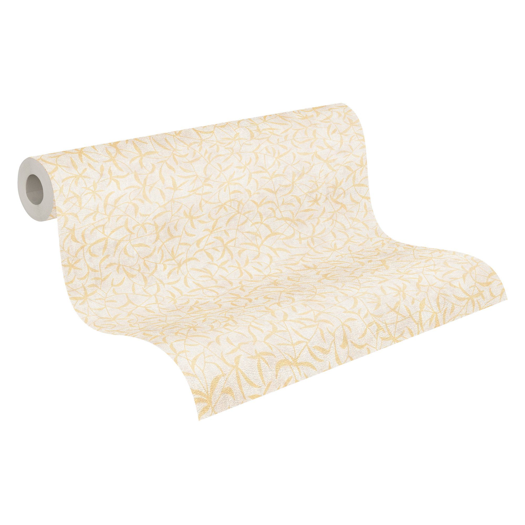 A.S. Création Vliestapete Terra Tapete Floral, strukturiert, gemustert, matt, neutral, (1 St), Landhaus-Tapete Natur Tapeten Wohnzimmer Schlafzimmer Küche Flur Optik