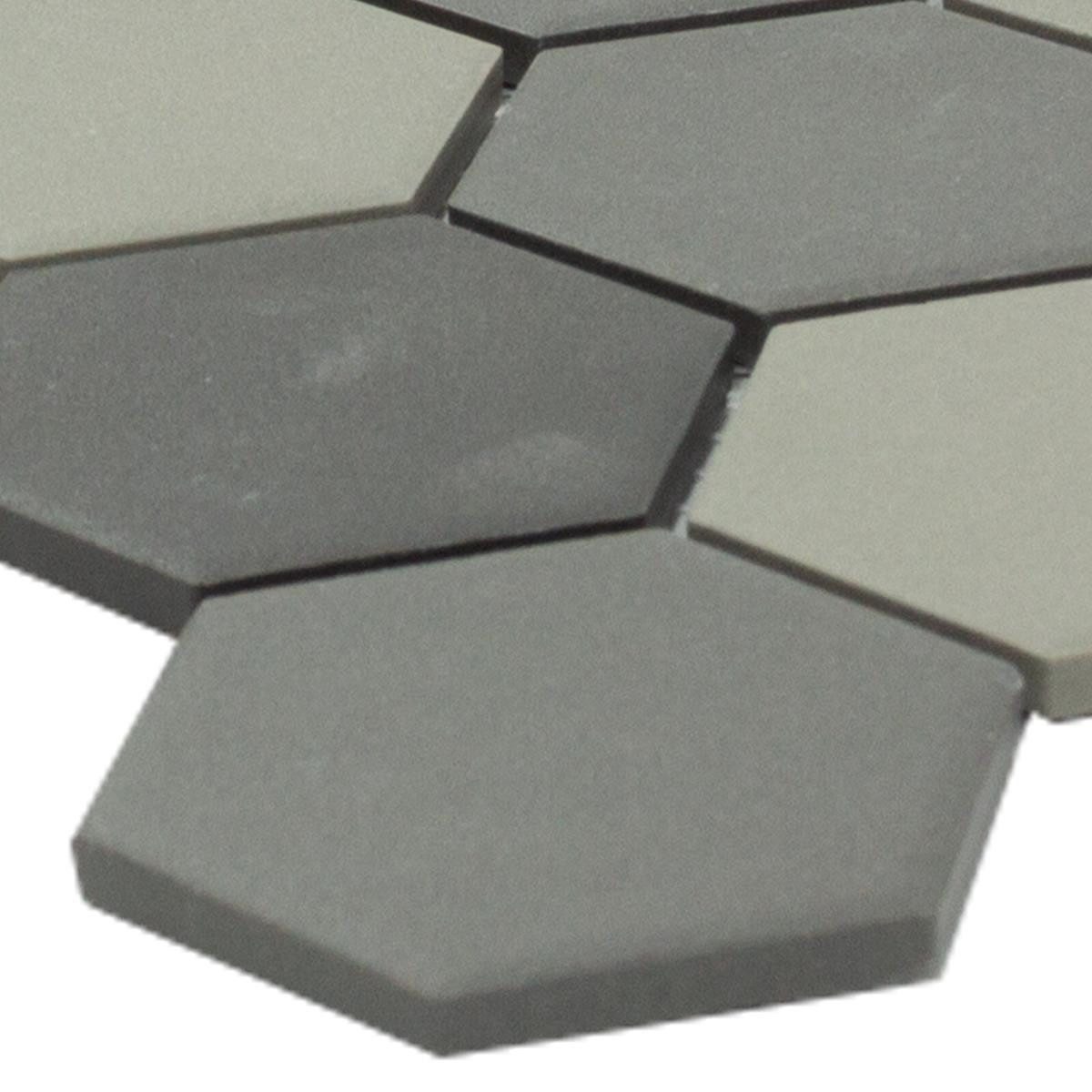 Mosafil Mosaikfliesen Keramik Mosaikfliese Hexagon Bern, Keramik 32.500x28.100, grau, Wasserfest