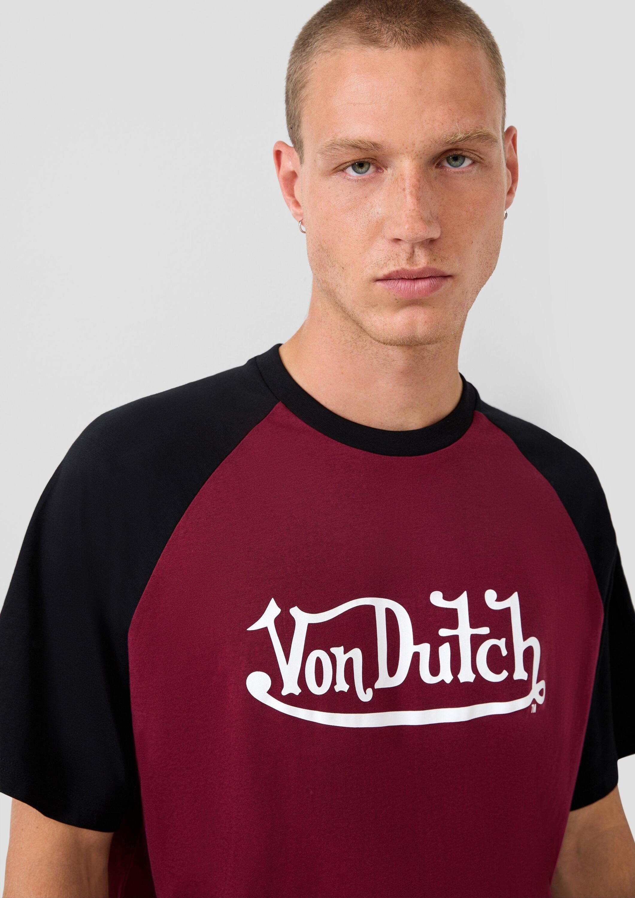 QS Kurzarmshirt T-Shirt Raglan T-Shirt mit Frontdruck, QS x Von Dutch