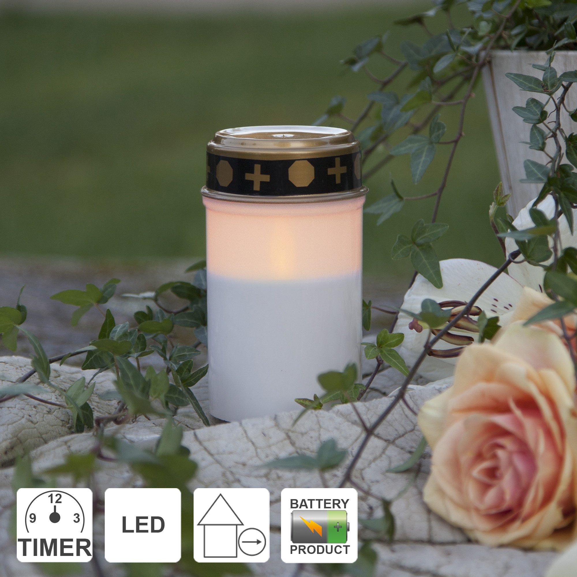 STAR TRADING LED-Kerze Grabkerze Serene (1-tlg) – Bild 3 von 5