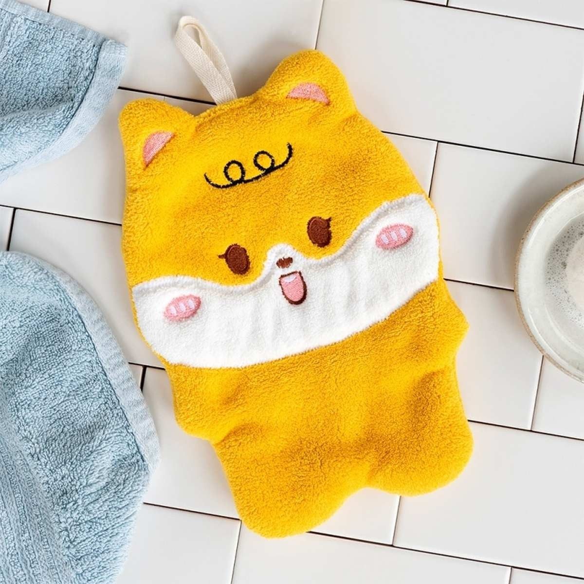Rex London Waschlappen Waschtuch aus Flanell, flauschig & saugfähig, mit Aufhängeschlaufe
