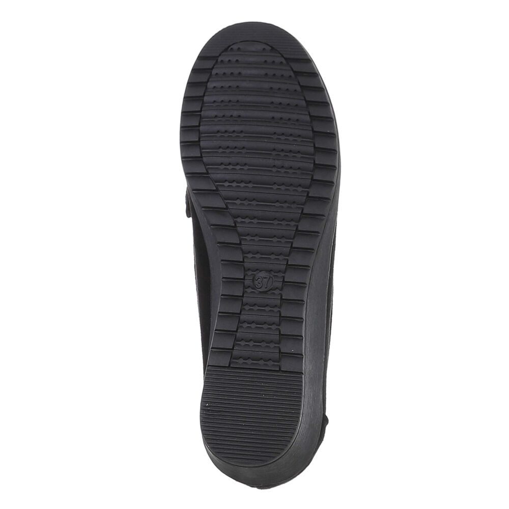 Ital-Design Komfortable Loafers für jeden Anlass – Stil & Qualität Slipper (89319176) Keilabsatz/Wedge Mokassins in Schwarz