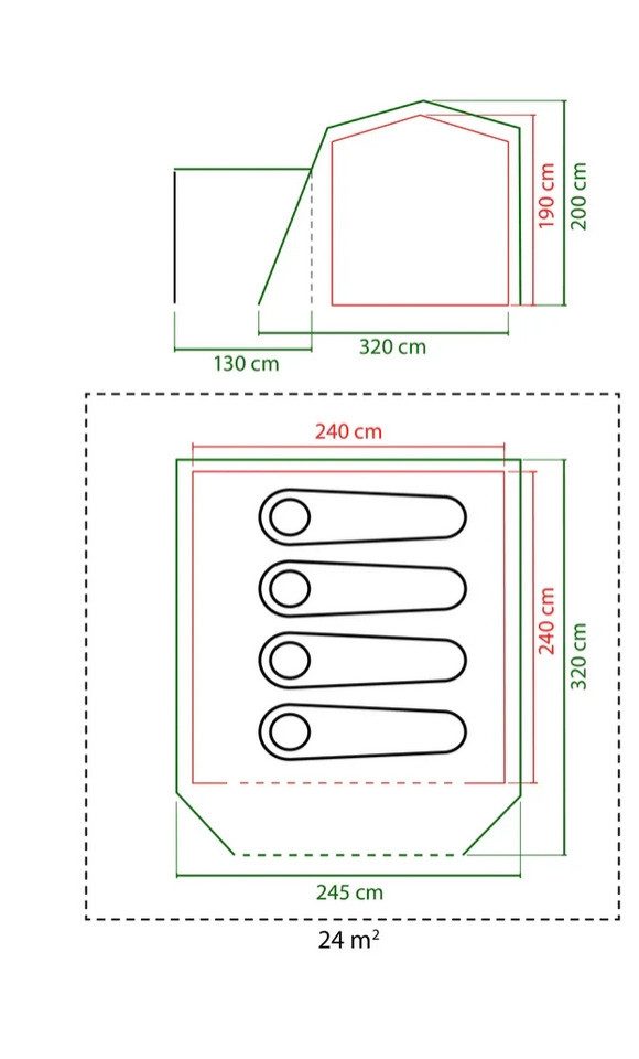 COLEMAN Kuppelzelt Coleman FastPitch Forest Lodge 4 Campingzelt (12,5 kg)