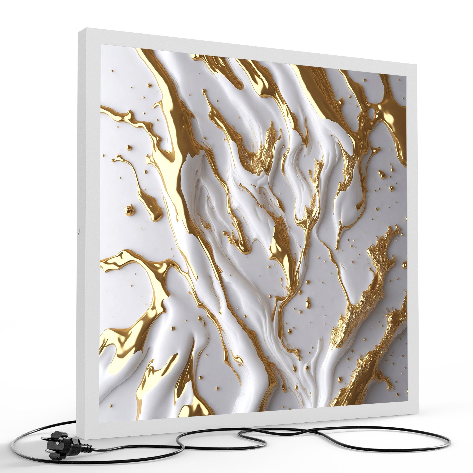 DEQORI LED-Bild 'Goldene Fließkraft', (1 St), LED Lampe Leuchte Leuchtbild Bild beleuchtet Deckenleuchte Wandlampe