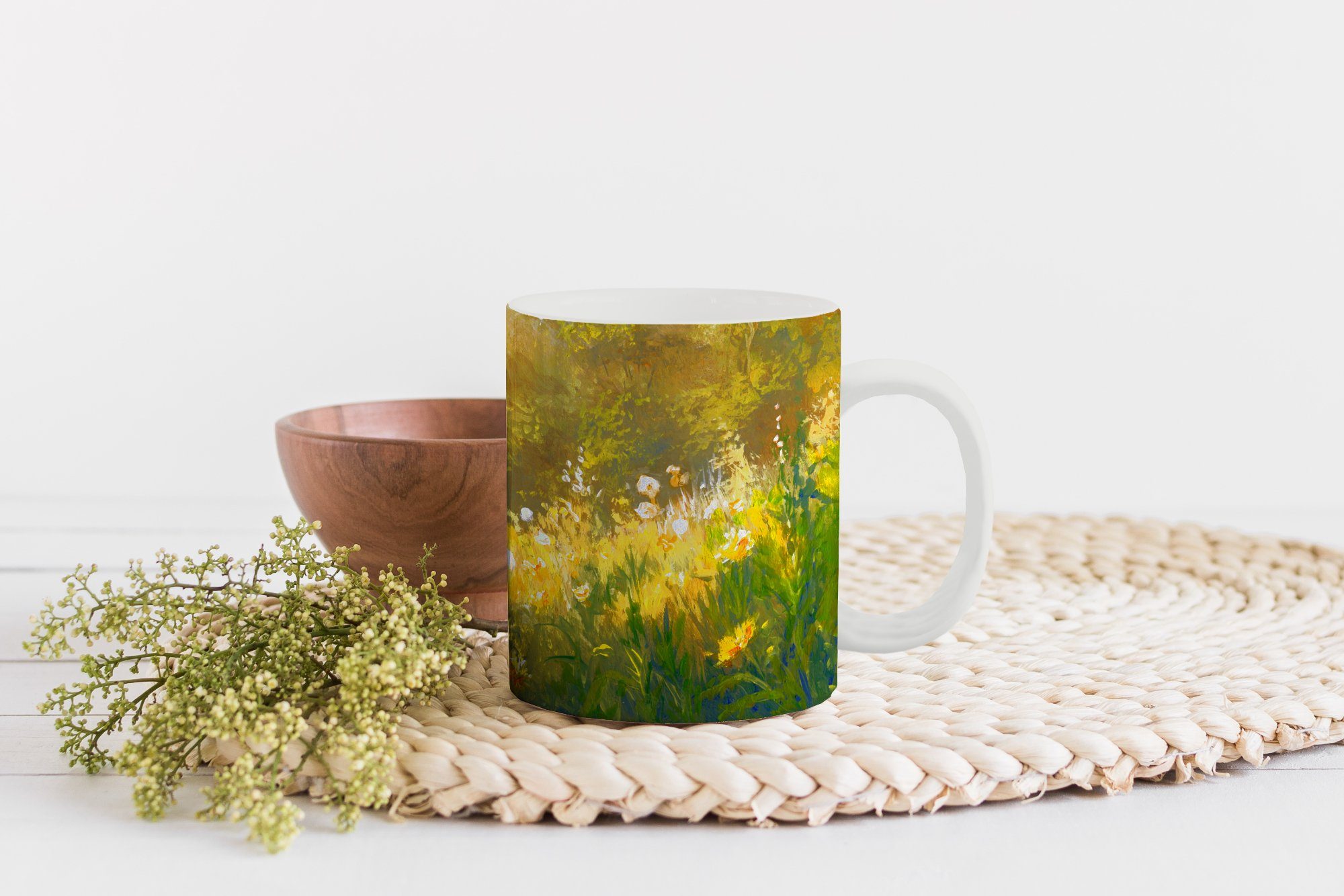 Sommer Becher, MuchoWow Geschenk Teetasse, Teetasse, - Aquarell, Kaffeetassen, Keramik, - Tasse Blumen