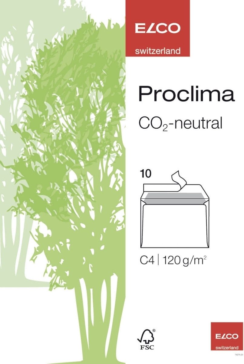Briefumschlag Briefumschläge Proclima Box C4 weiß Recycling Haftklebung Papier 120 g