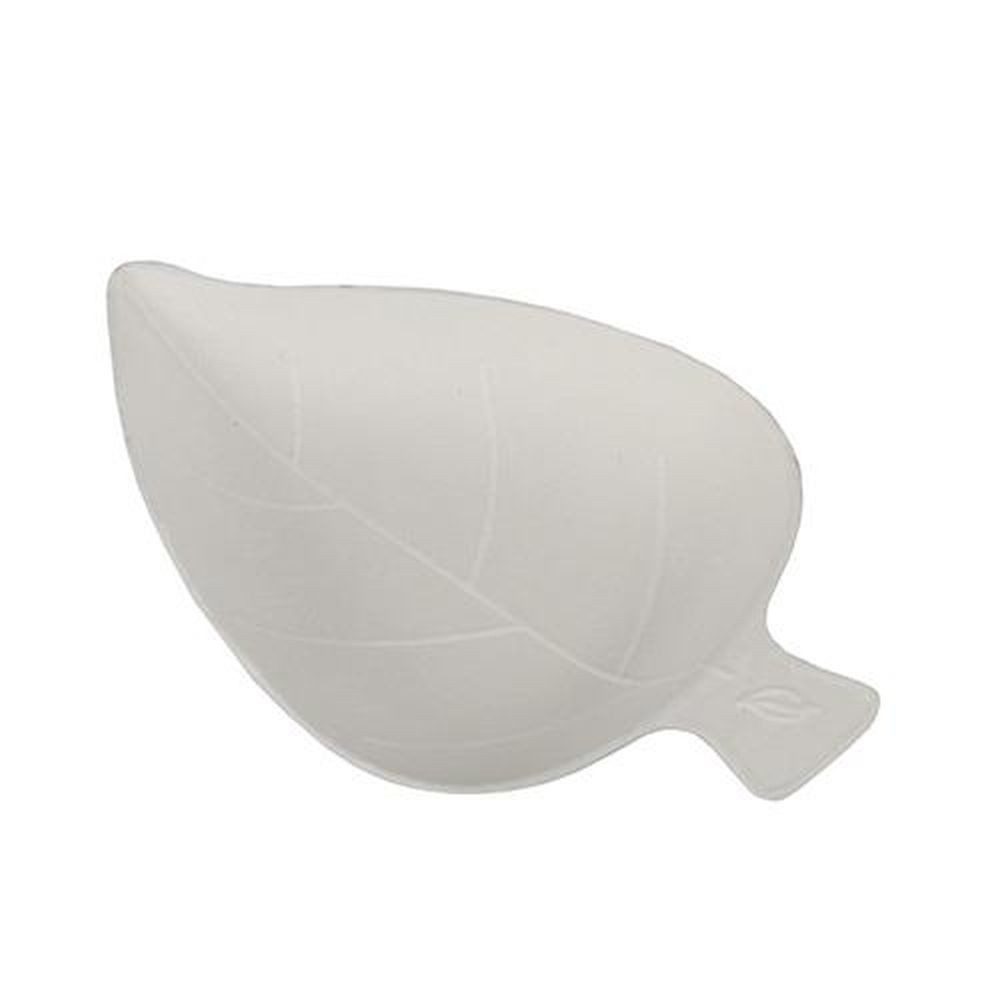 Einwegteller 50 Fingerfood - Teller, Zuckerrohr "pure" 8 cm x 6 cm weiss "Leaf"