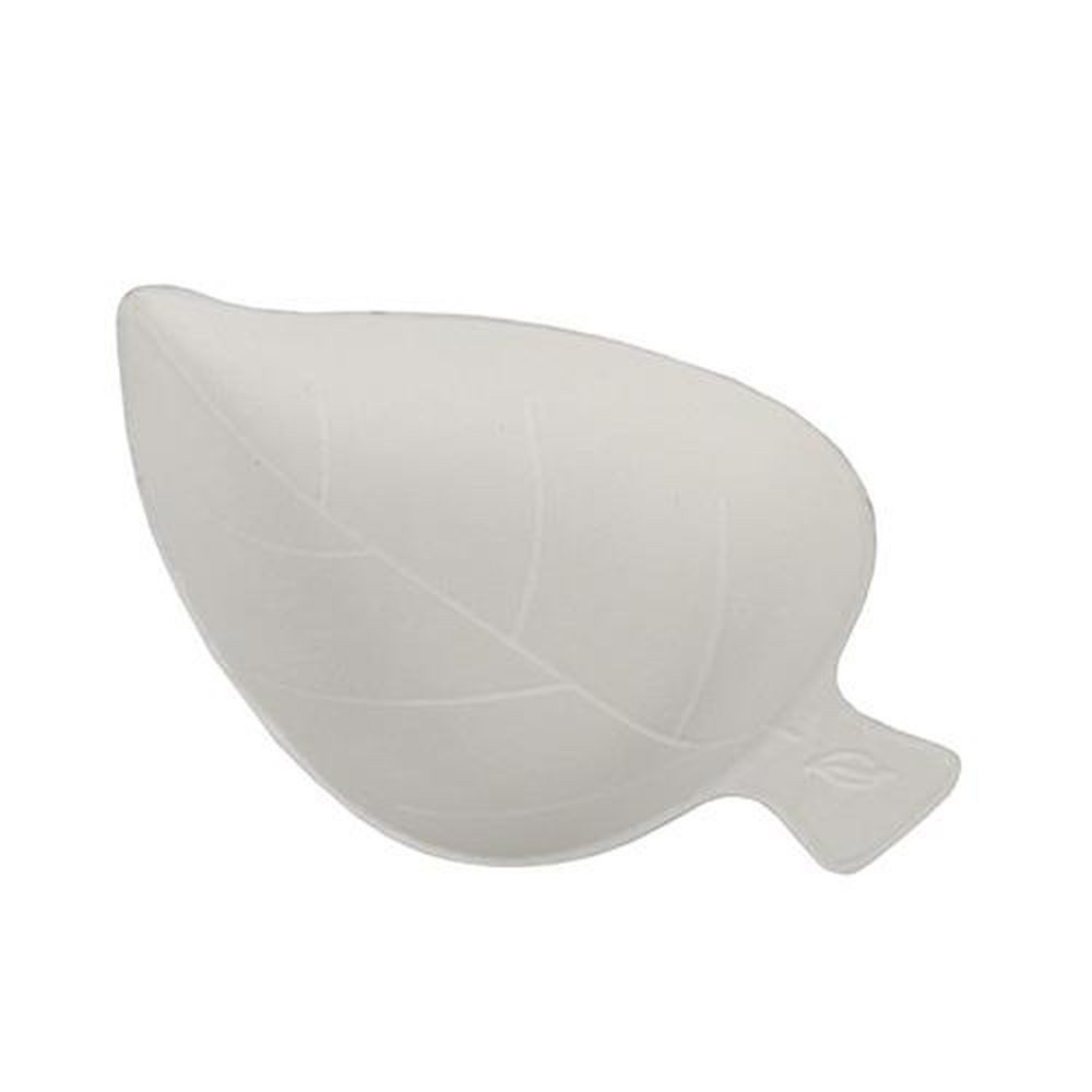 PAPSTAR Einwegteller 50 Fingerfood - Teller, Zuckerrohr "pure" 8 cm x 6 cm weiss "Leaf"