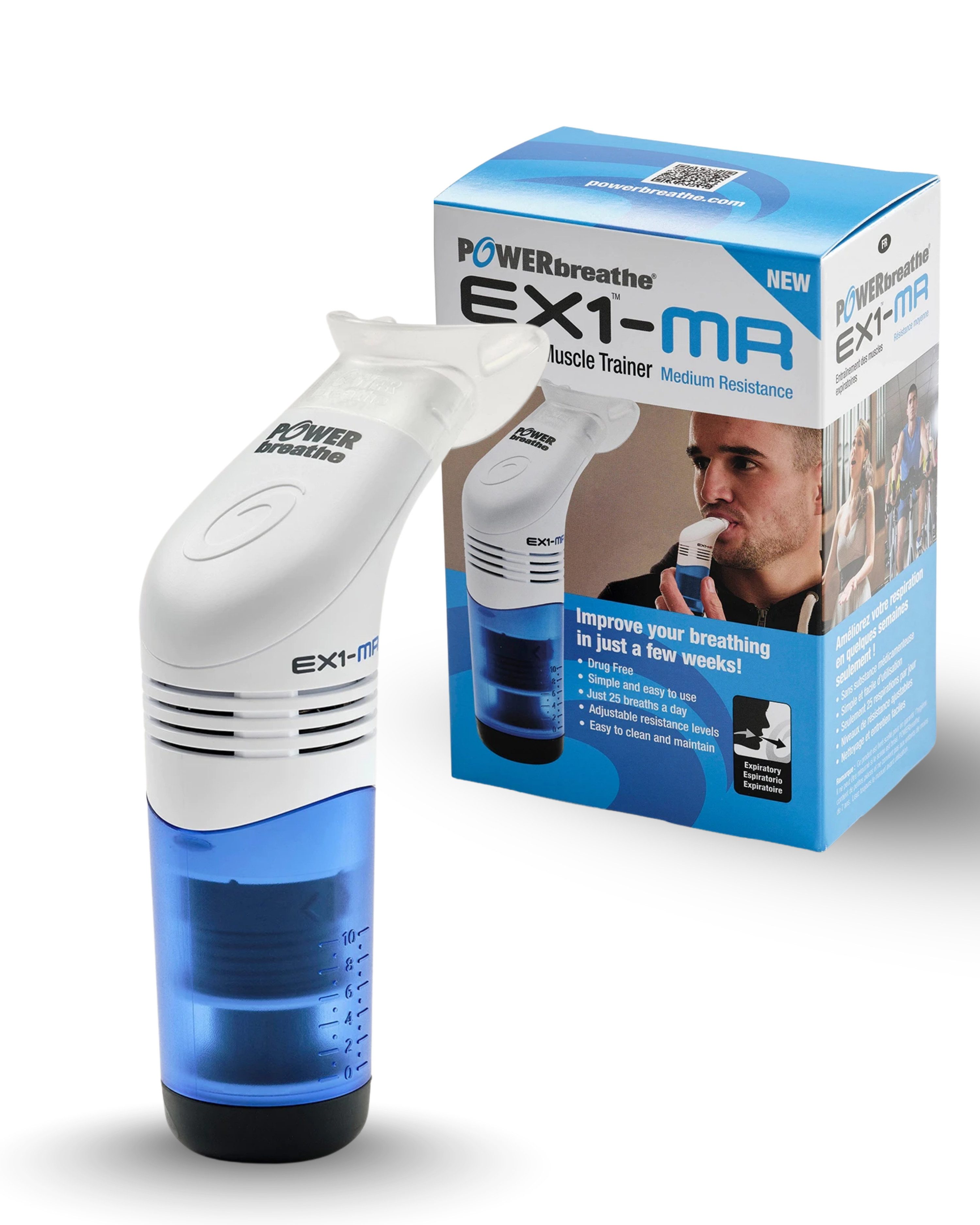 Powerbreathe Atemtrainer EX1, Lungentrainer, Atemkraft, Gesundheit, Sport, Ausdauer, Training