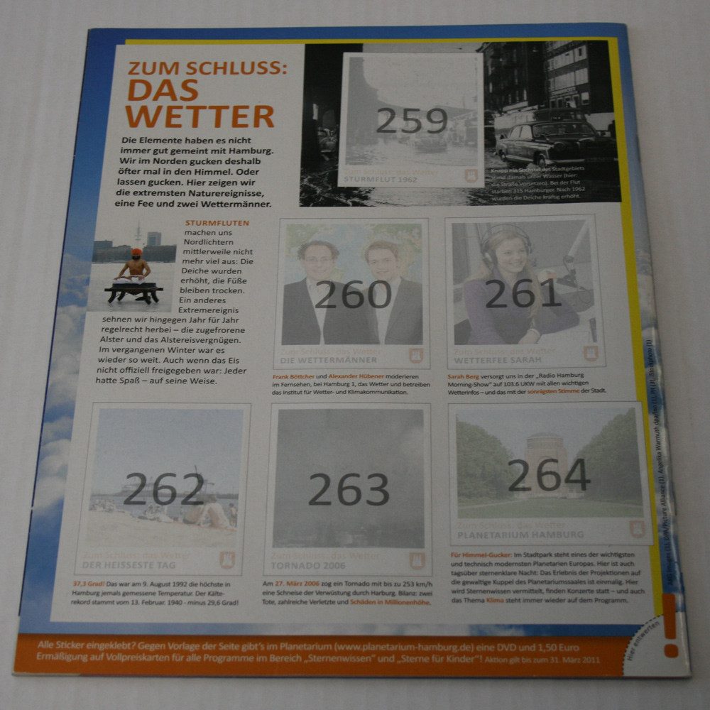 Panini Bücher-Adventskalender Hamburg sammelt Hamburg 2009/2010 - Sammelsticker - Album