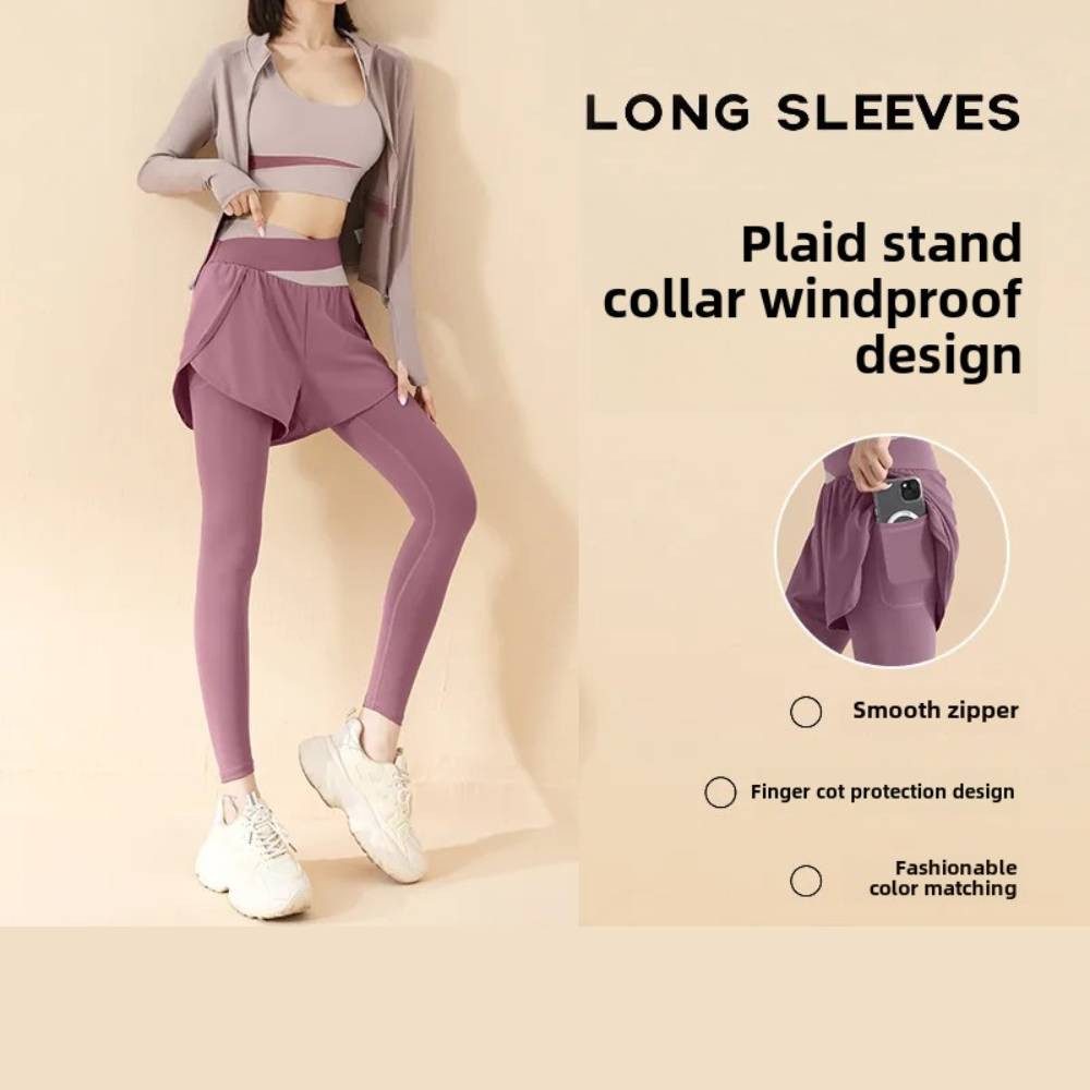 Blusmart Yogatop Damen Yoga Fitness Sportbekleidungsset (Fake-Zweiteiler mi günstig online kaufen