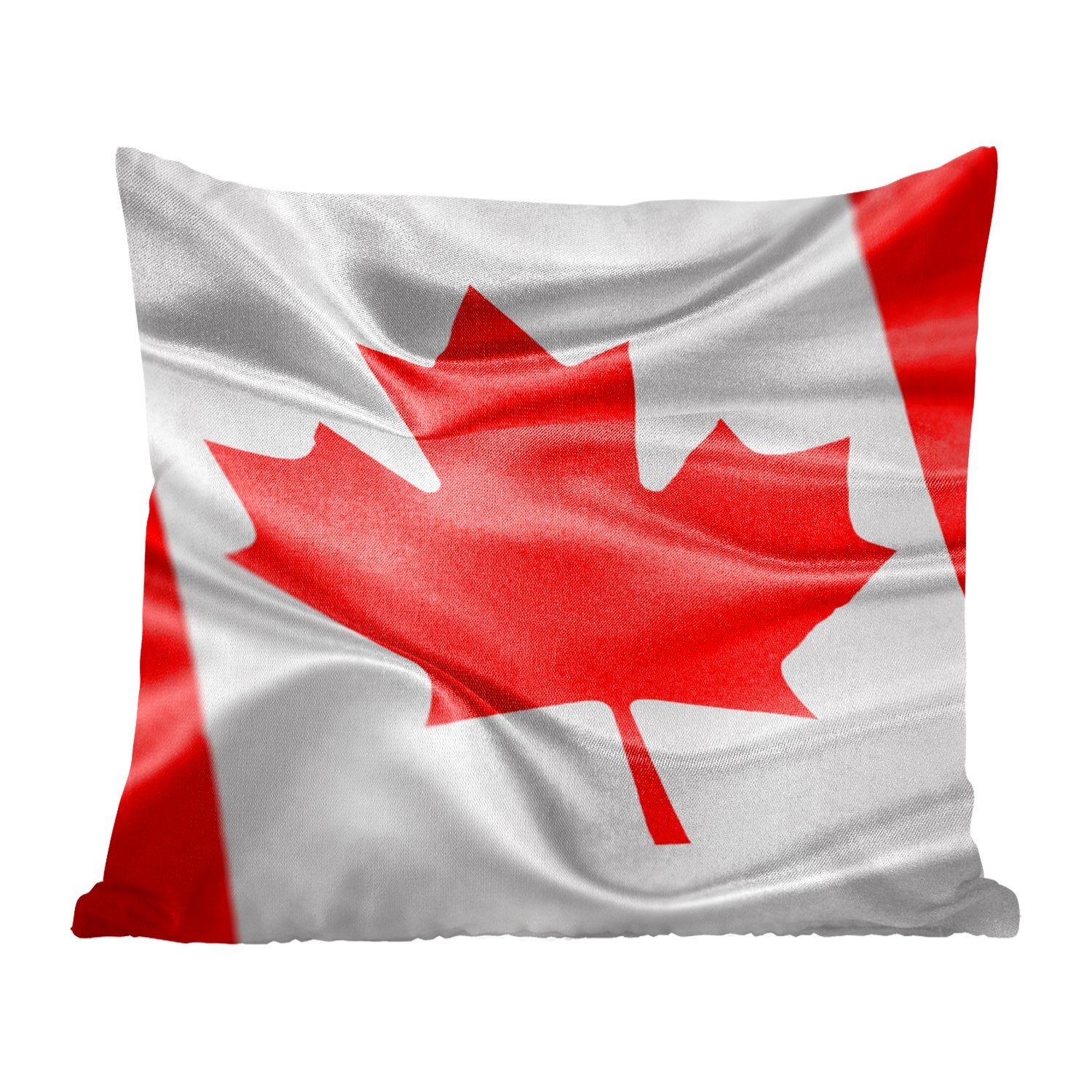 MuchoWow Dekokissen Nahaufnahme der Flagge von Kanada, Zierkissen mit Füllung für Wohzimmer, Schlafzimmer, Deko, Sofakissen