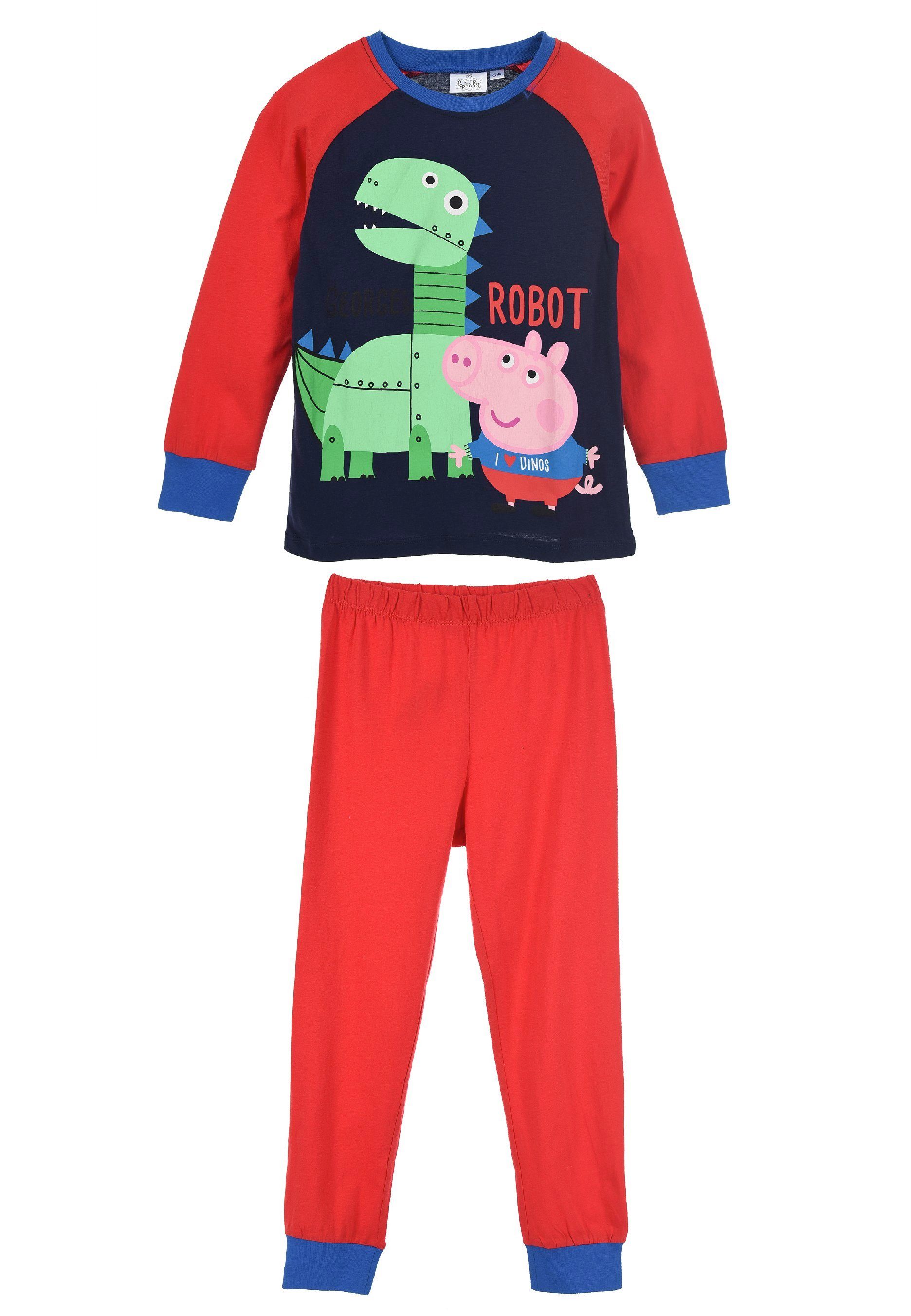 Kinder Pig Jungen Wutz Rot Schlafanzug Peppa langarm Nachtwäsche George Pyjama Peppa tlg) (2