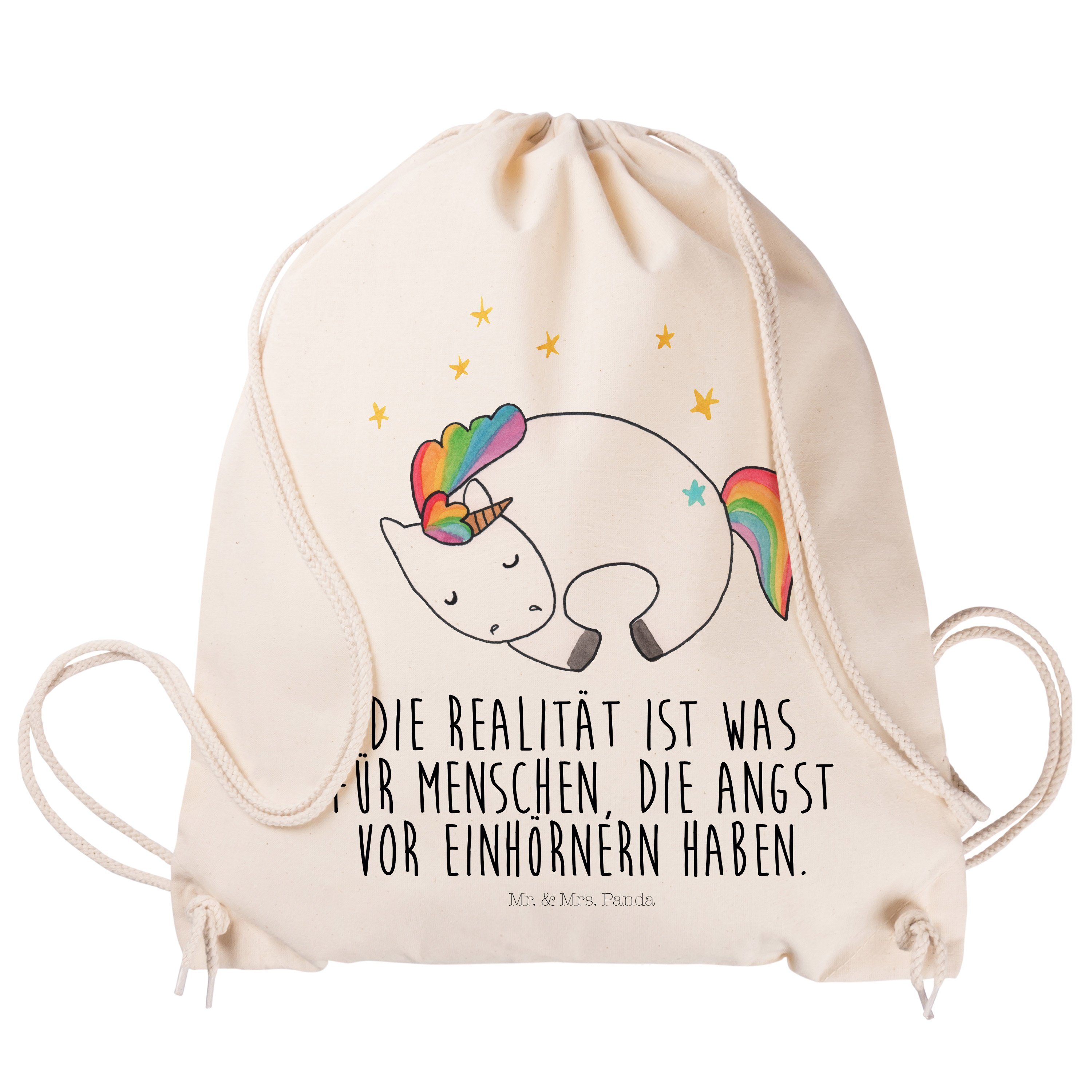 Sporttasche - - Transparent Sportbeutel, & (1-tlg) Geschenk, Einhorn Nacht Mr. Mrs. Einhörner, Panda Beute