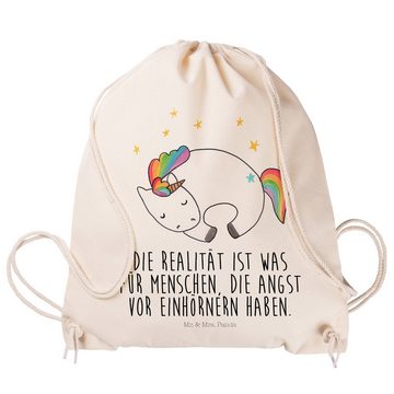 Mr. & Mrs. Panda Sporttasche Einhorn Nacht - Transparent - Geschenk, Einhörner, Sportbeutel, Beute (1-tlg), Umweltfreundlich