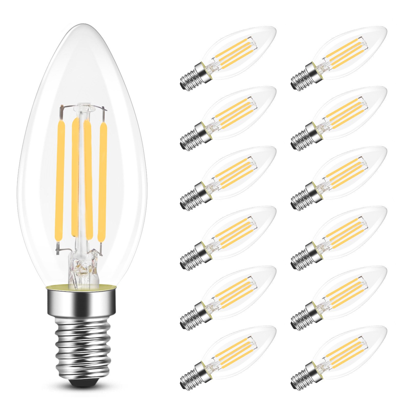 LED-Leuchtmittel 4W Warmweiß Kein Flimmern Energiesparlampe für Wohnzimmer Esstisch