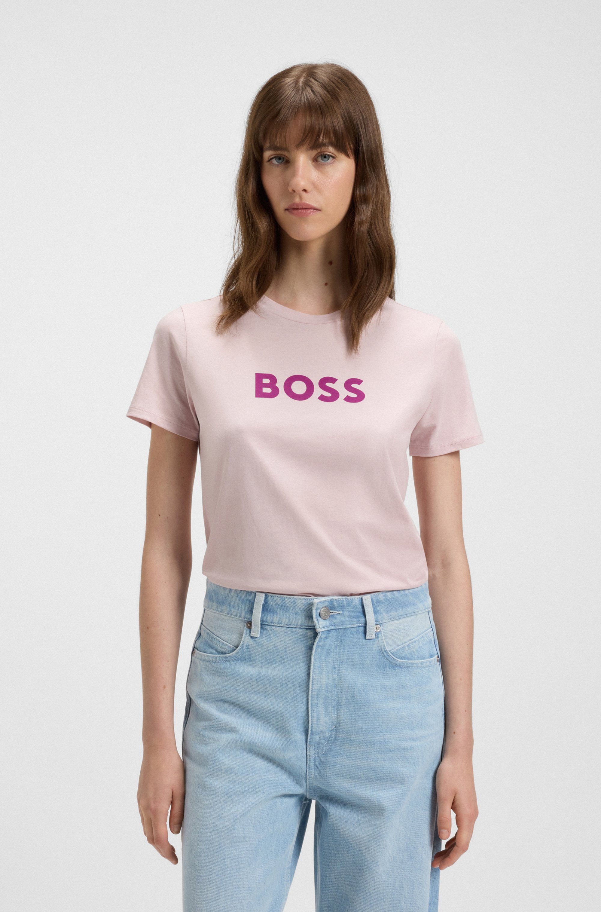 BOSS ORANGE T-Shirt Elogo Premium Damenmode mit BOSS-Schriftzug günstig online kaufen