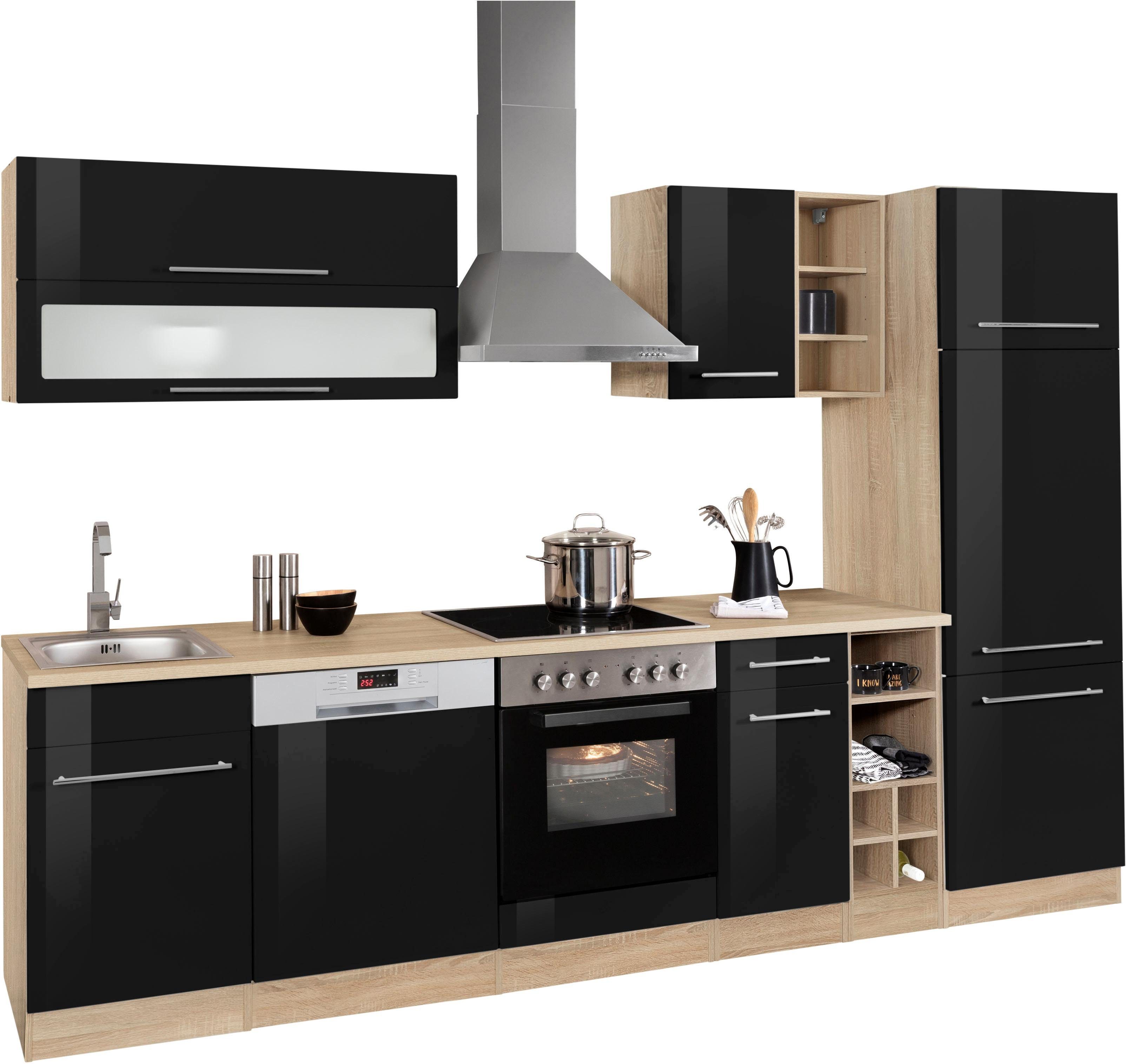 KOCHSTATION Küchenzeile KS-Eton, mit E-Geräten, Breite 300 cm