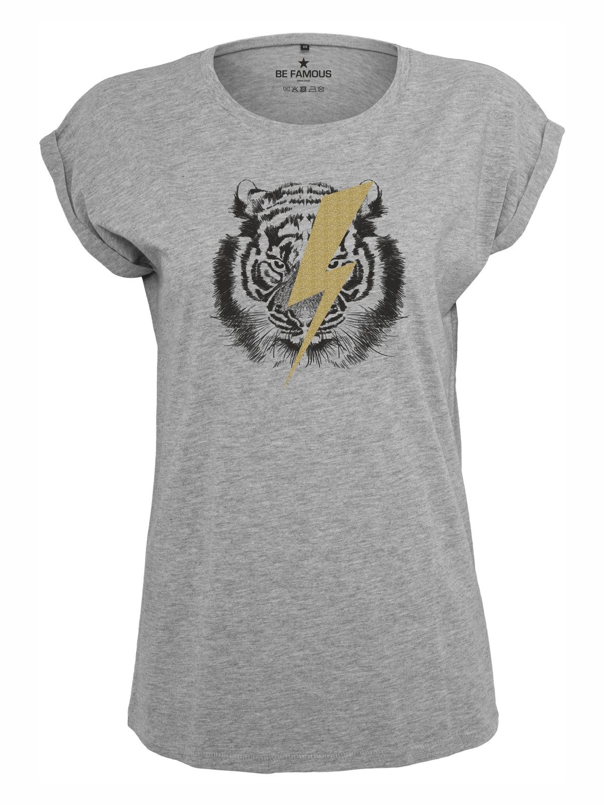 Be Famous Print-Shirt Classic Roll Up Tigerflashpho (1-tlg., keine)