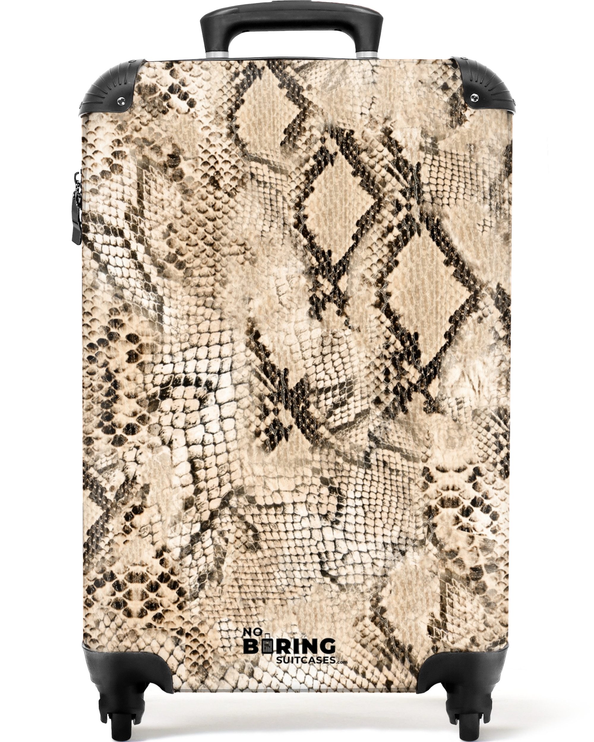 NoBoringSuitcases.com© Hartschalen-Trolley Schlangendruck - Beige 55x35x20c günstig online kaufen