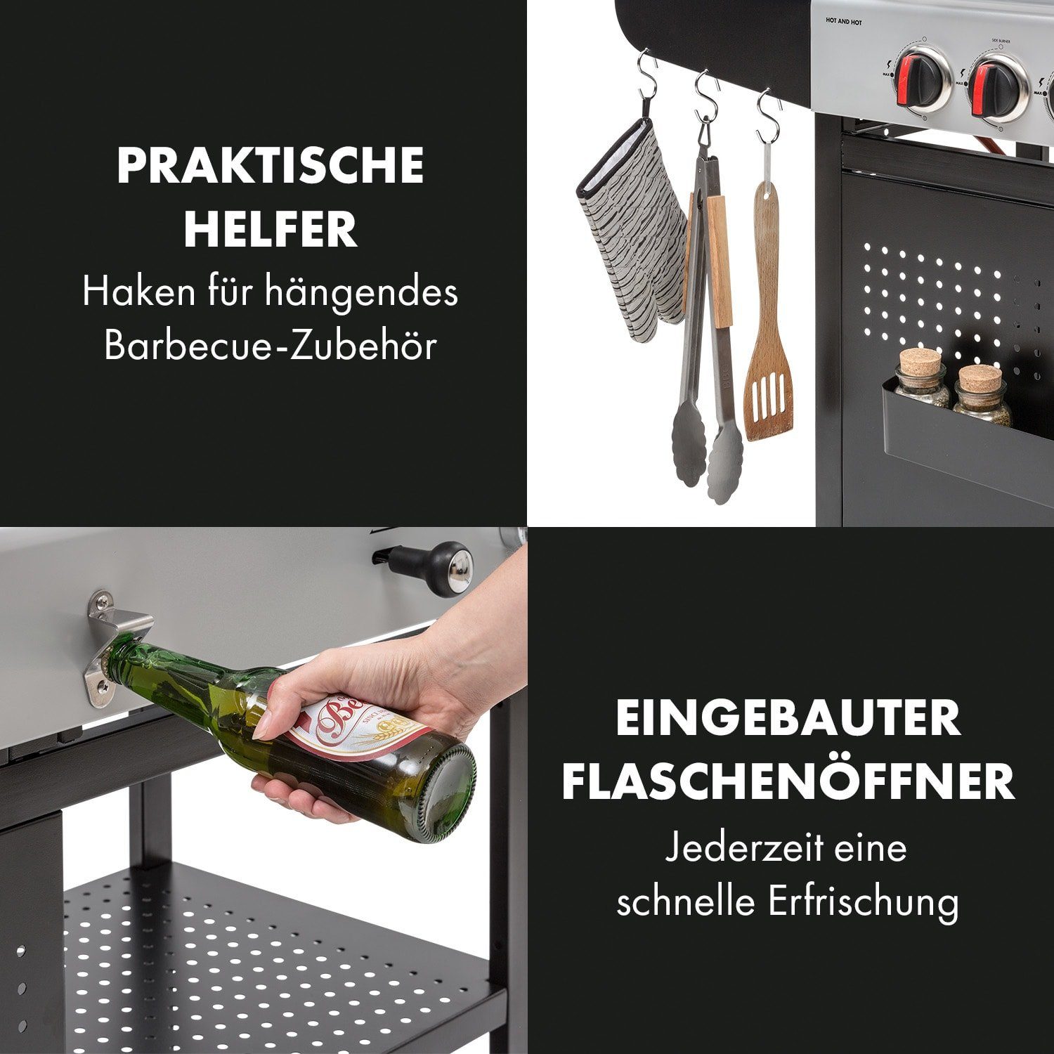 Klarstein Gasgrill Hot & Hot, Set, Außenküche Grill Outdoor, Grill Gas Garten BBQ